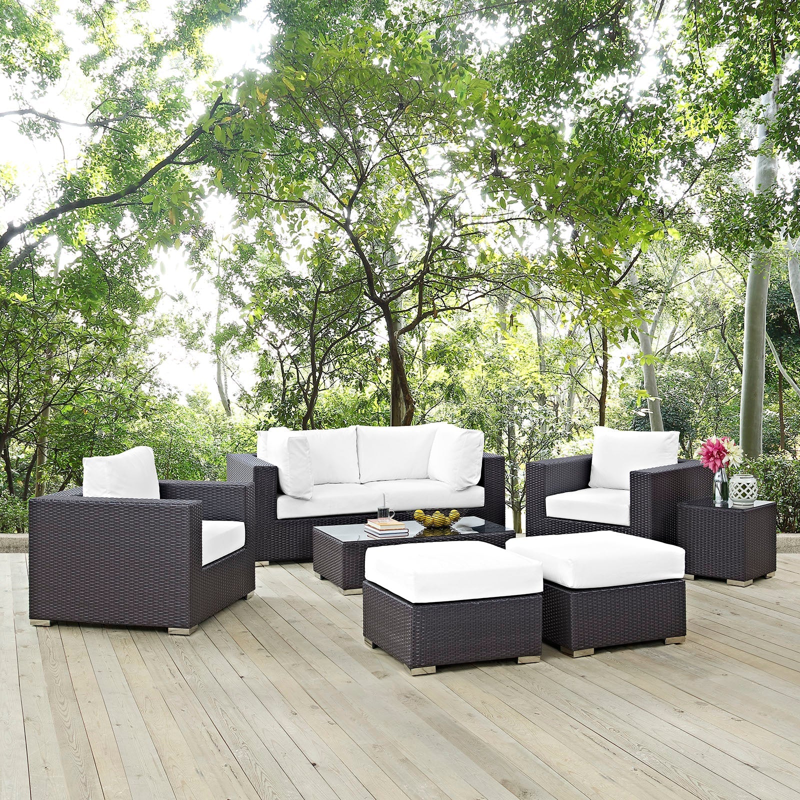 Convene 8 Piece Outdoor Patio Sectional Set - Image 33