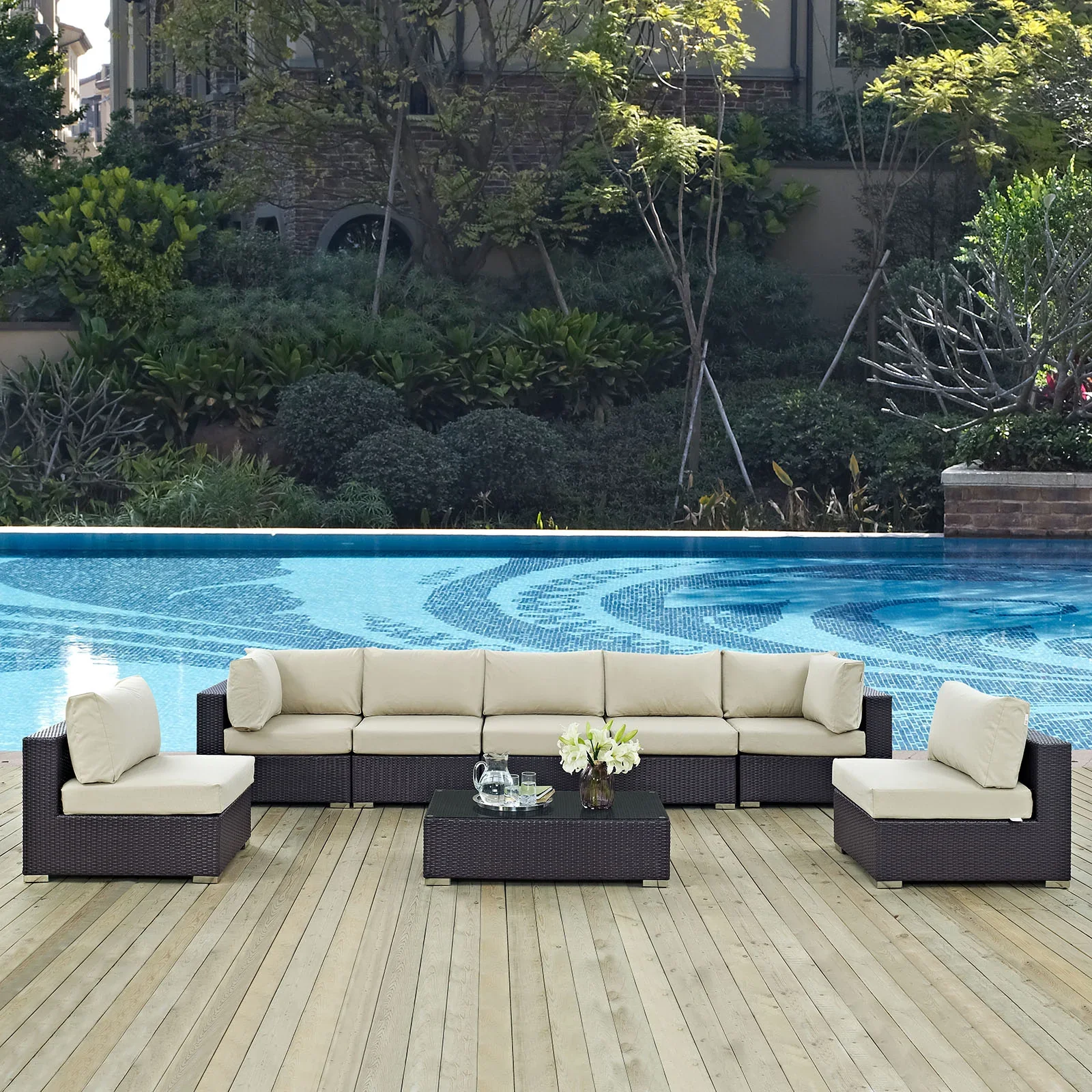 Convene 8 Piece Outdoor Patio Sectional Set - Image 3