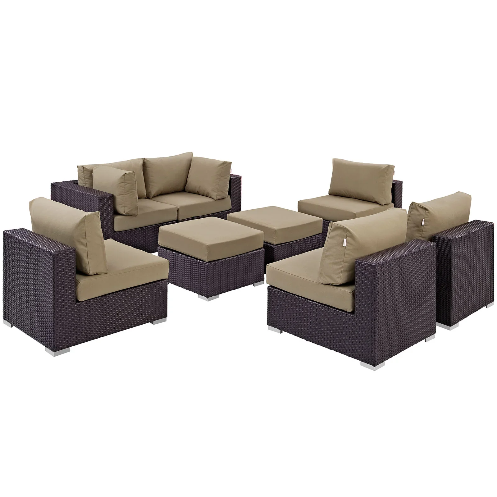 Convene 8 Piece Outdoor Patio Sectional Set - Image 11