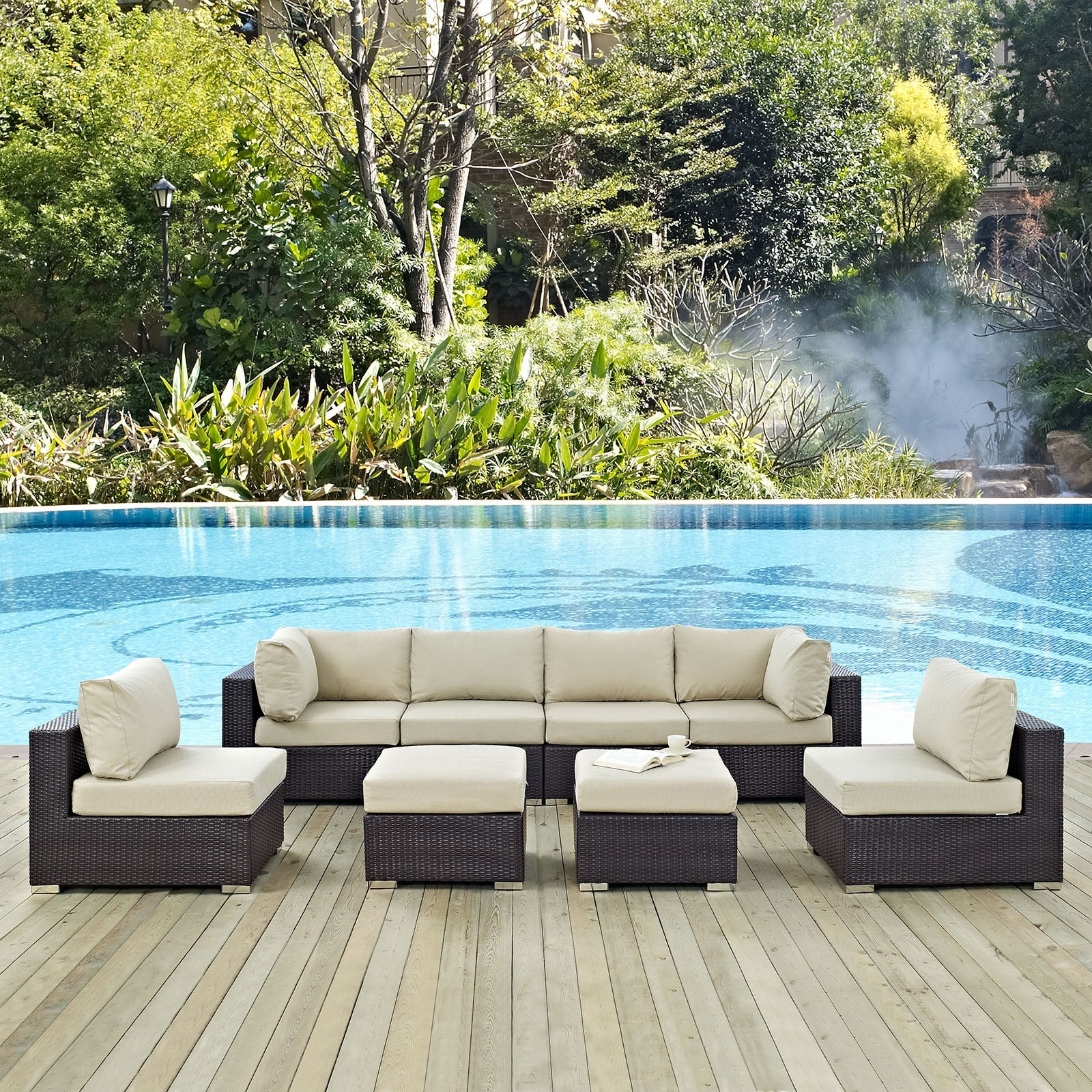 Convene 8 Piece Outdoor Patio Sectional Set - Image 2