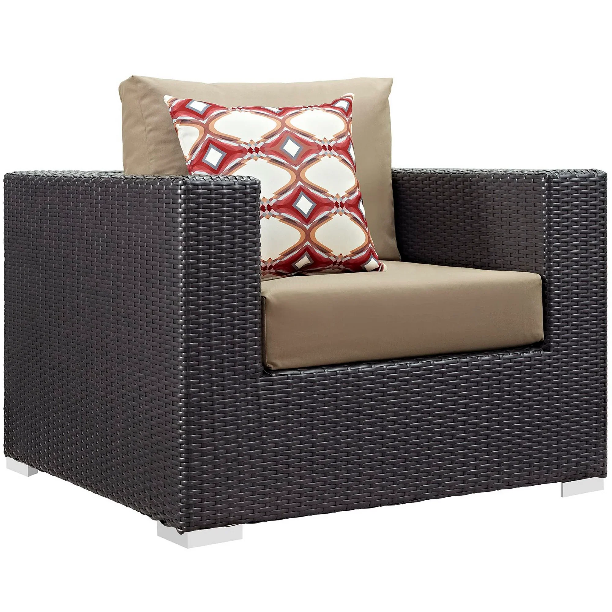 Convene 9 Piece Outdoor Sectional Set in Espresso Mocha - Image 3
