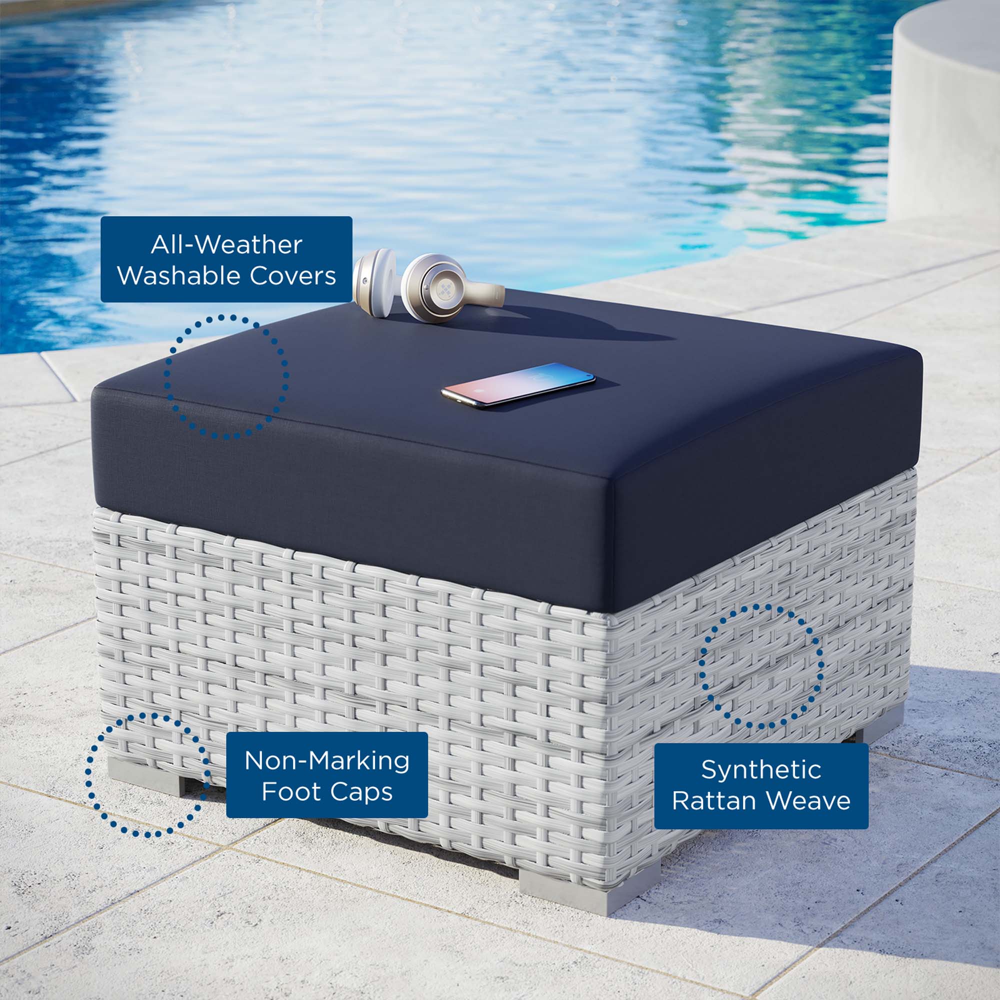 Convene Outdoor Ottoman - Image 18