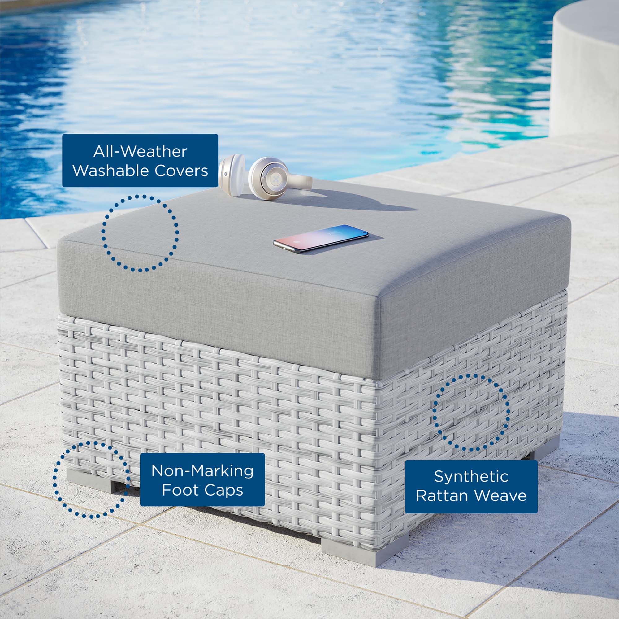Convene Outdoor Ottoman - Image 6