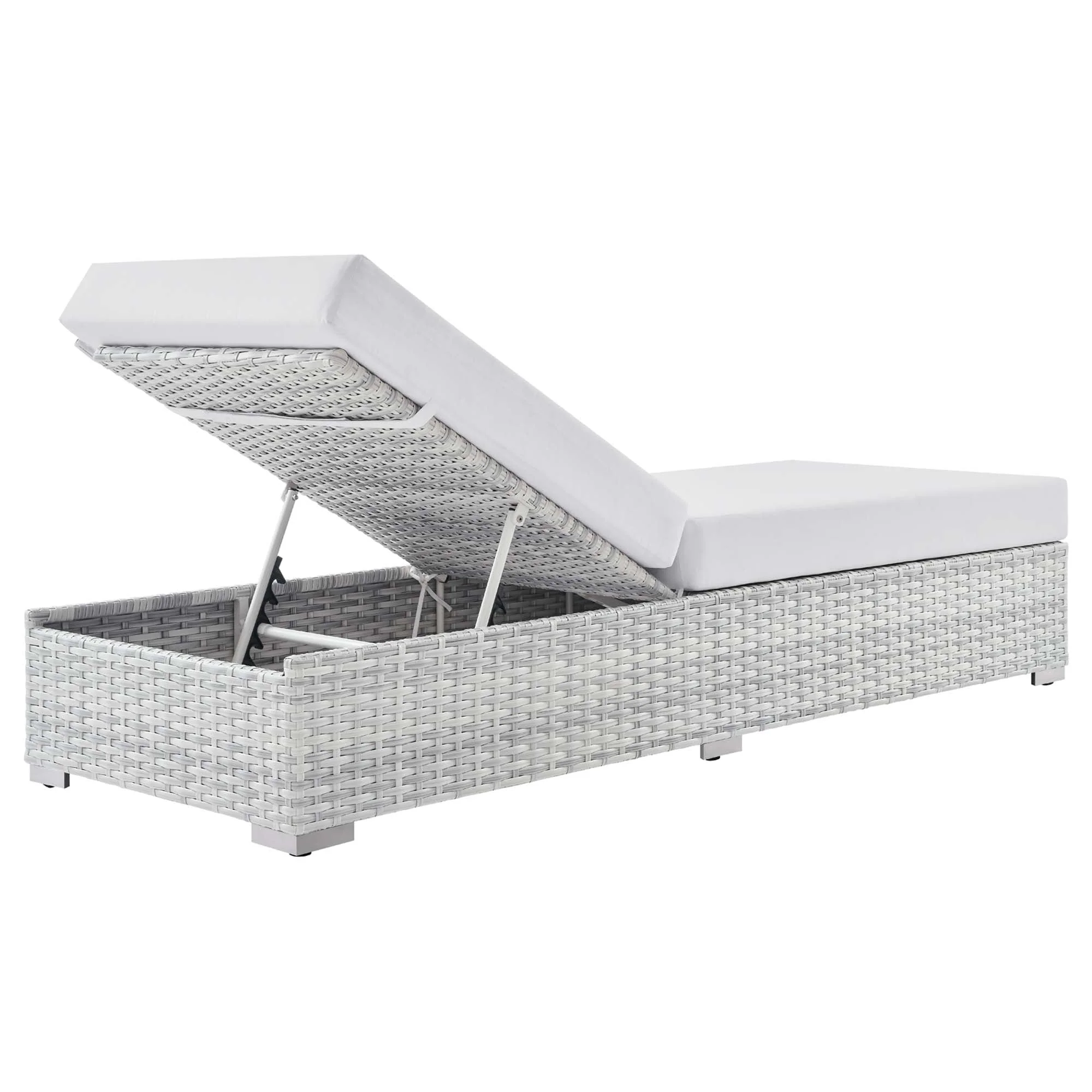 Convene Outdoor Patio Chaise in Light Gray White - Image 5