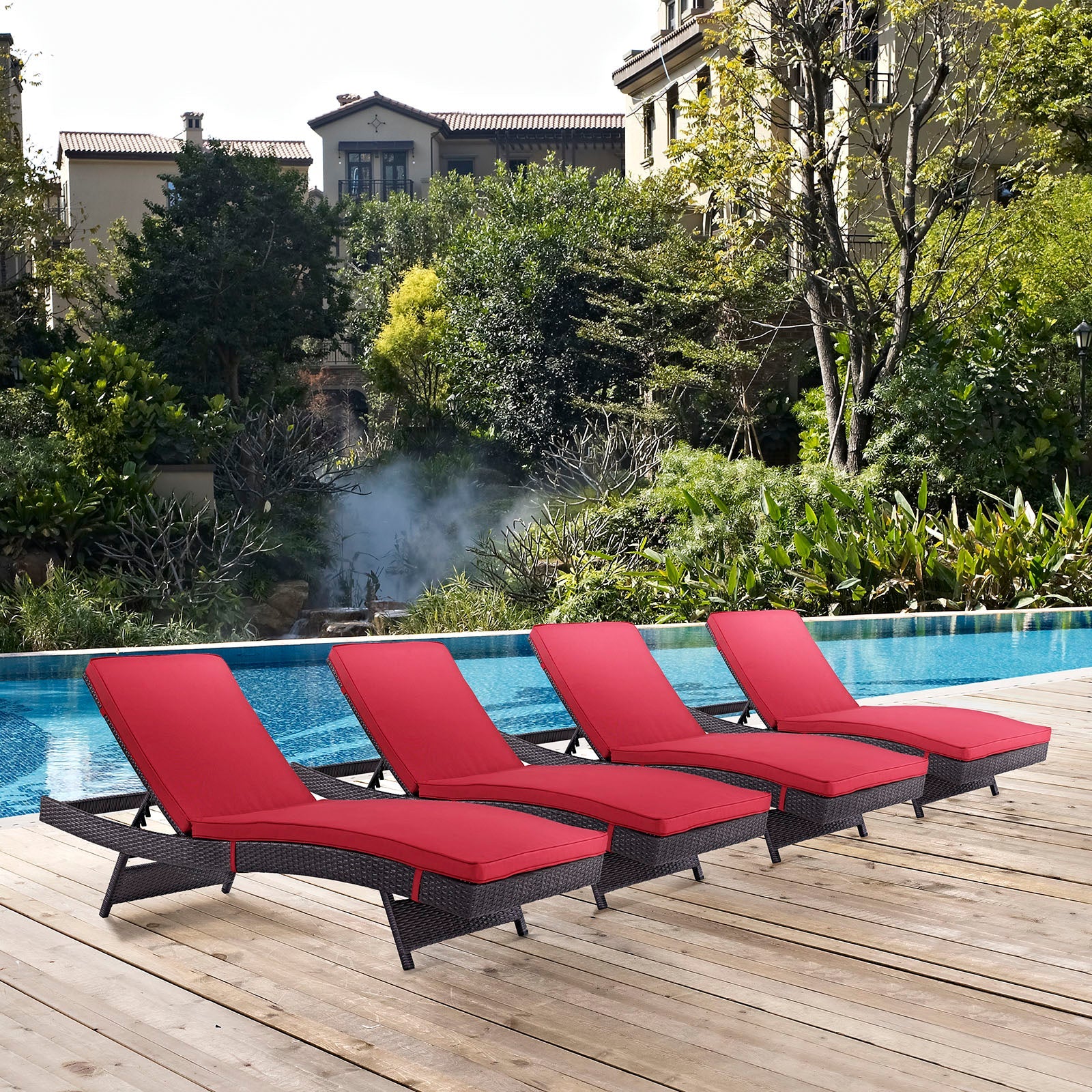 Convene Outdoor Patio Chaise Set of 4 - Image 17