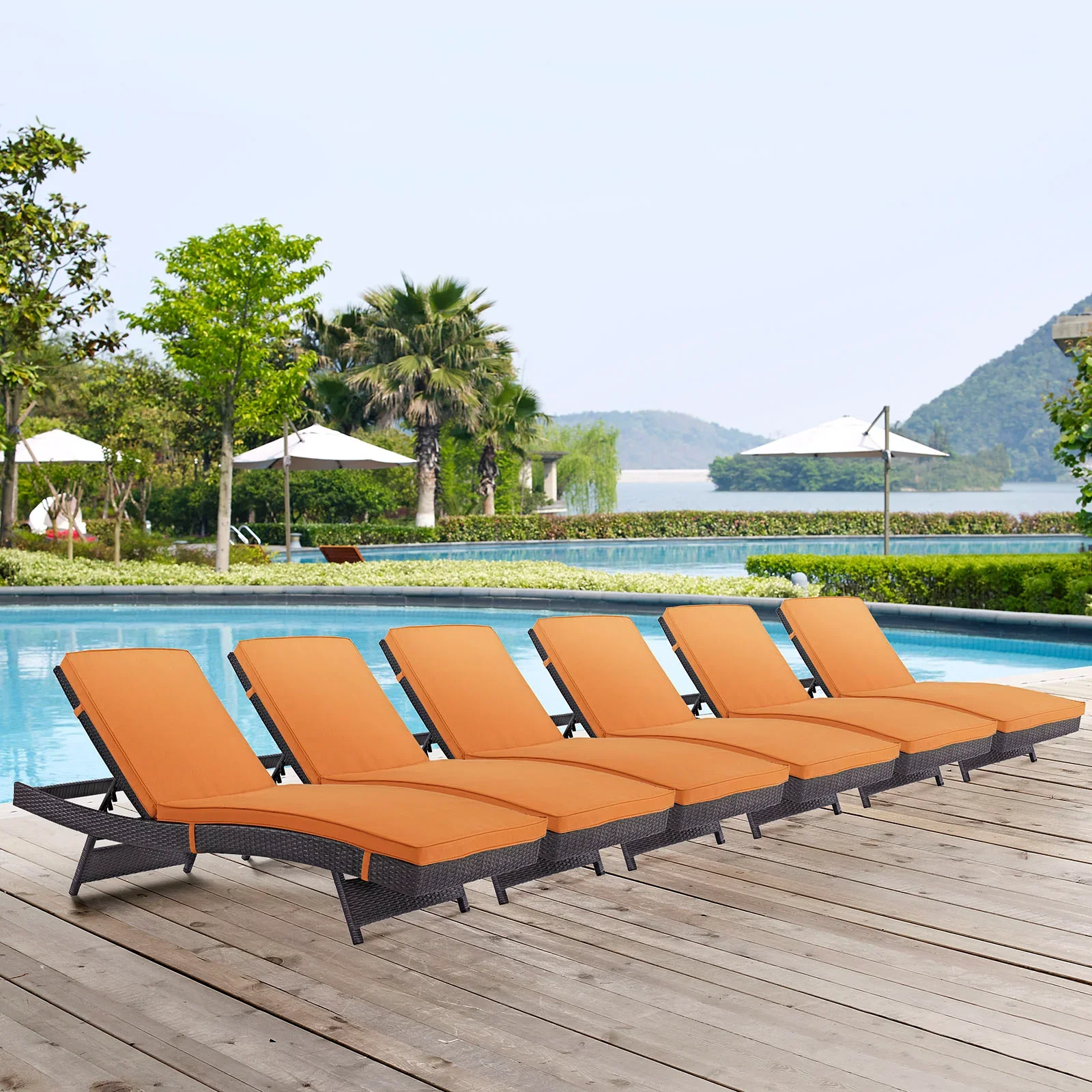 Convene Outdoor Patio Chaise Set of 6 - Image 2