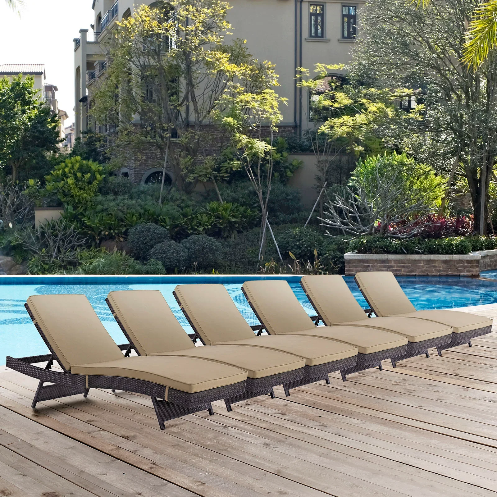 Convene Outdoor Patio Chaise Set of 6 - Image 27