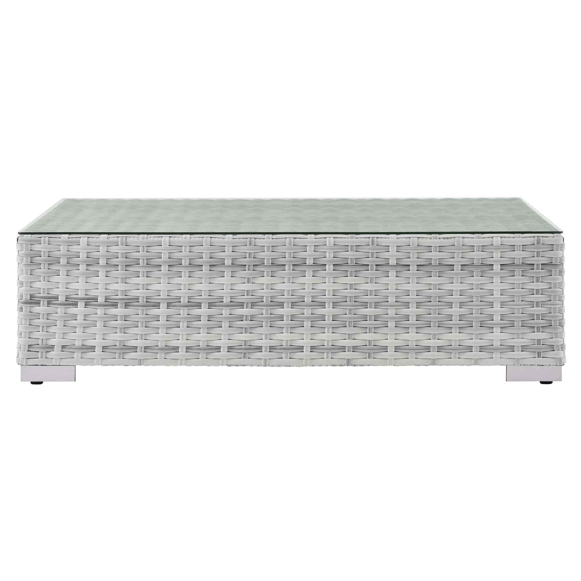 Convene Outdoor Patio Coffee Table in Light Gray - Image 5
