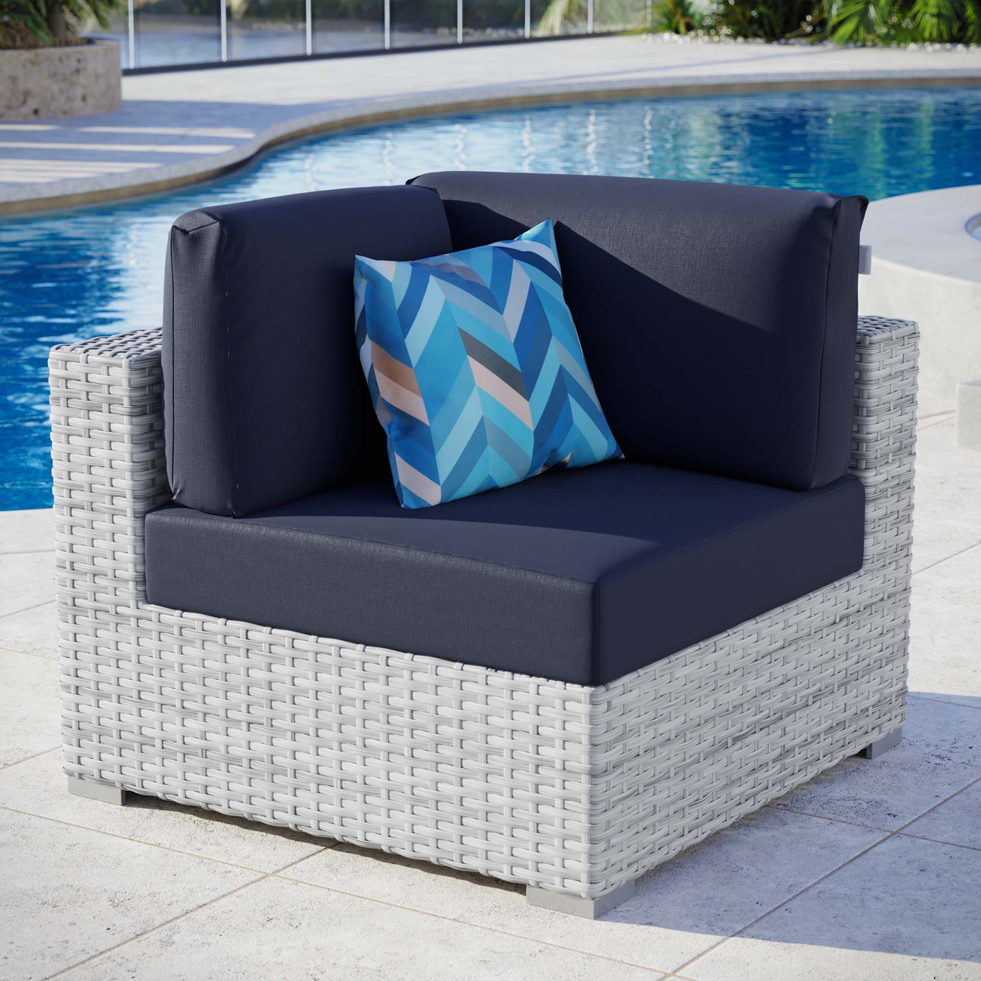 Convene Outdoor Patio Corner Chair - Image 23