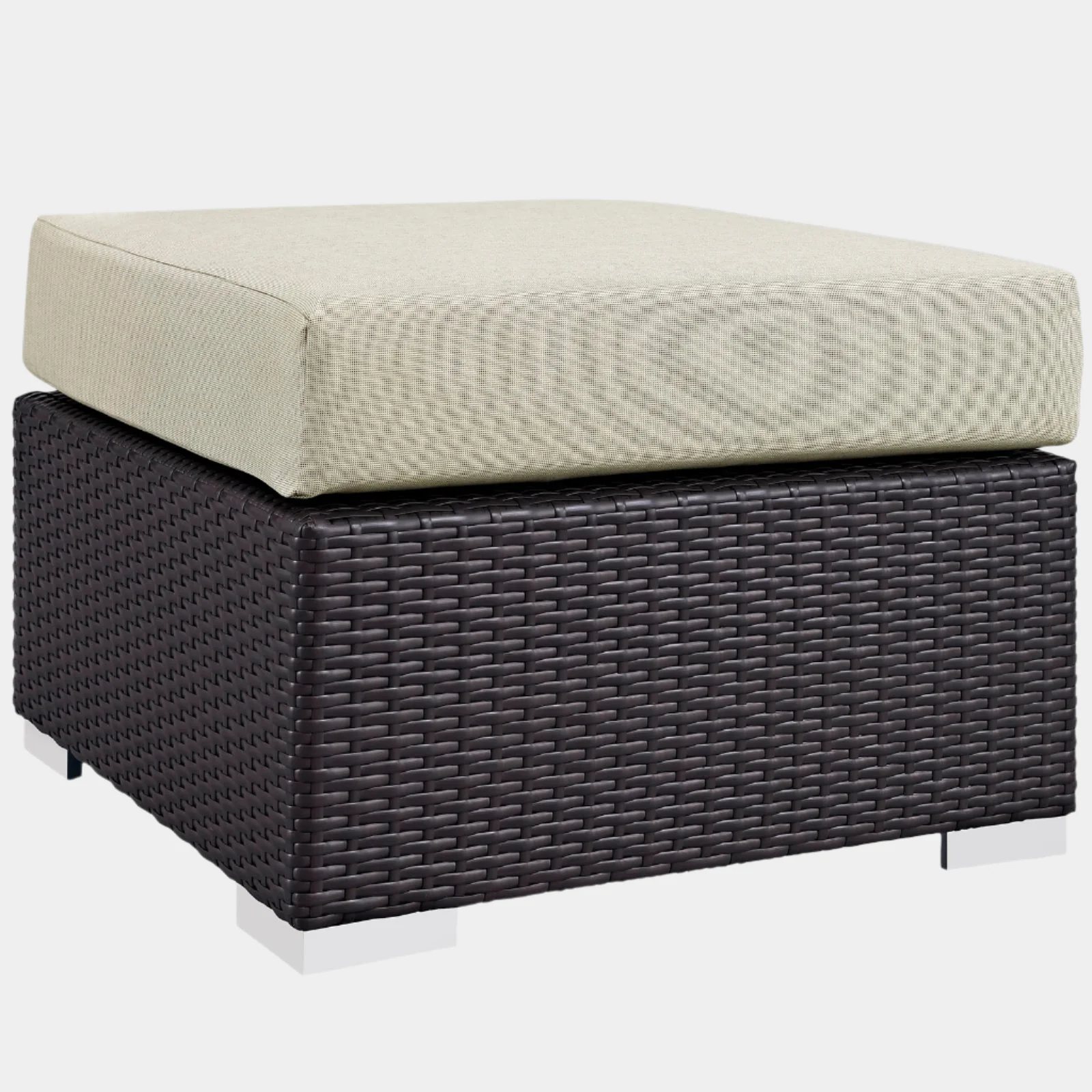 Convene Outdoor Patio Fabric Square Ottoman
