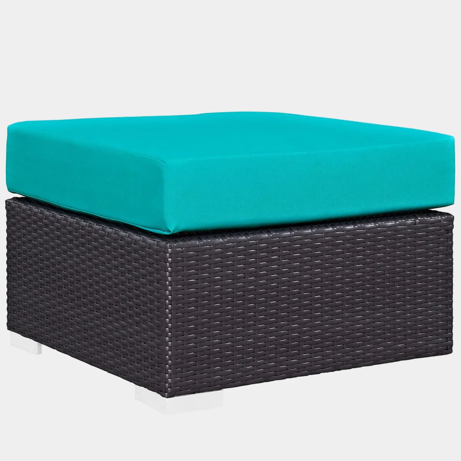 Convene Outdoor Patio Fabric Square Ottoman - Image 13