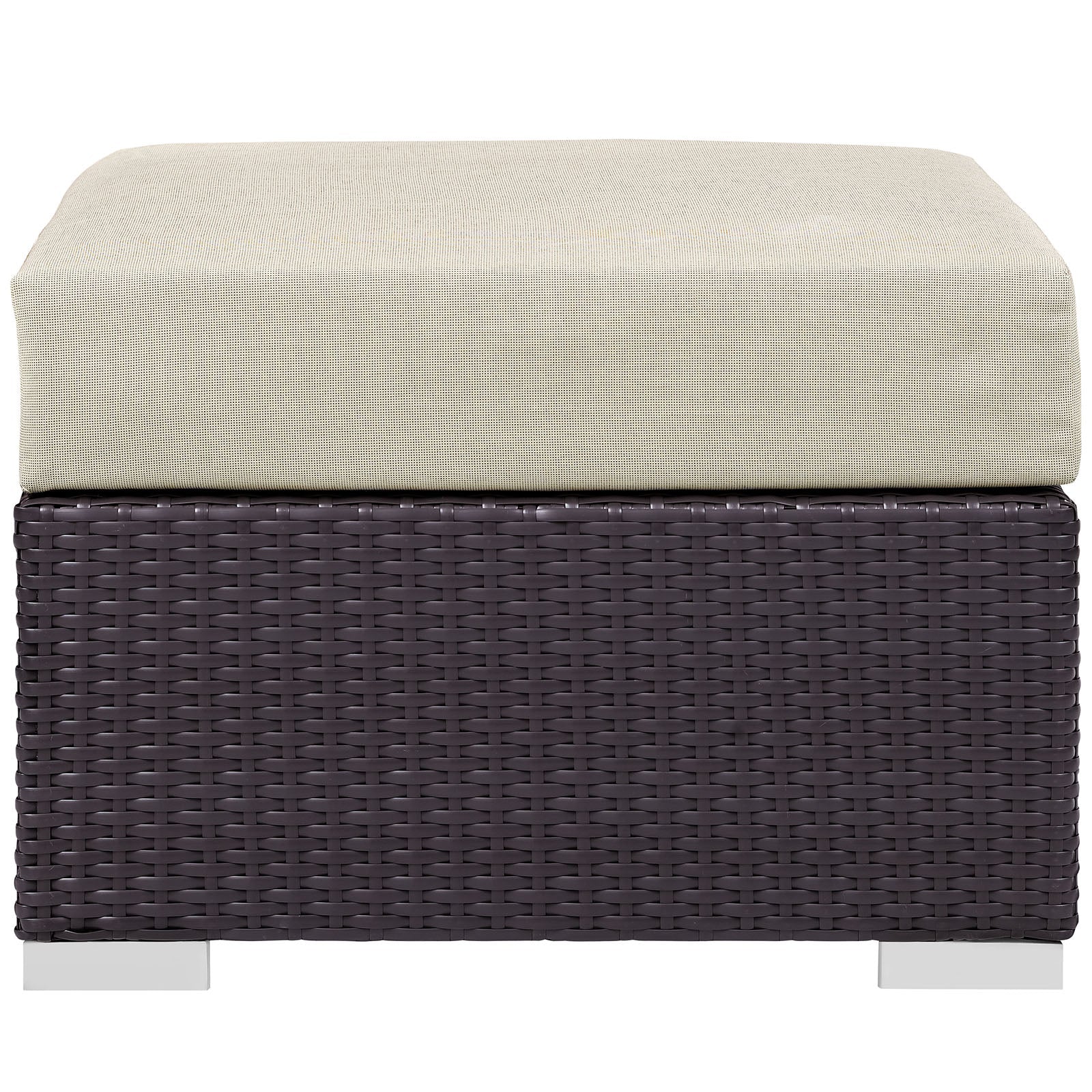 Convene Outdoor Patio Fabric Square Ottoman - Image 3