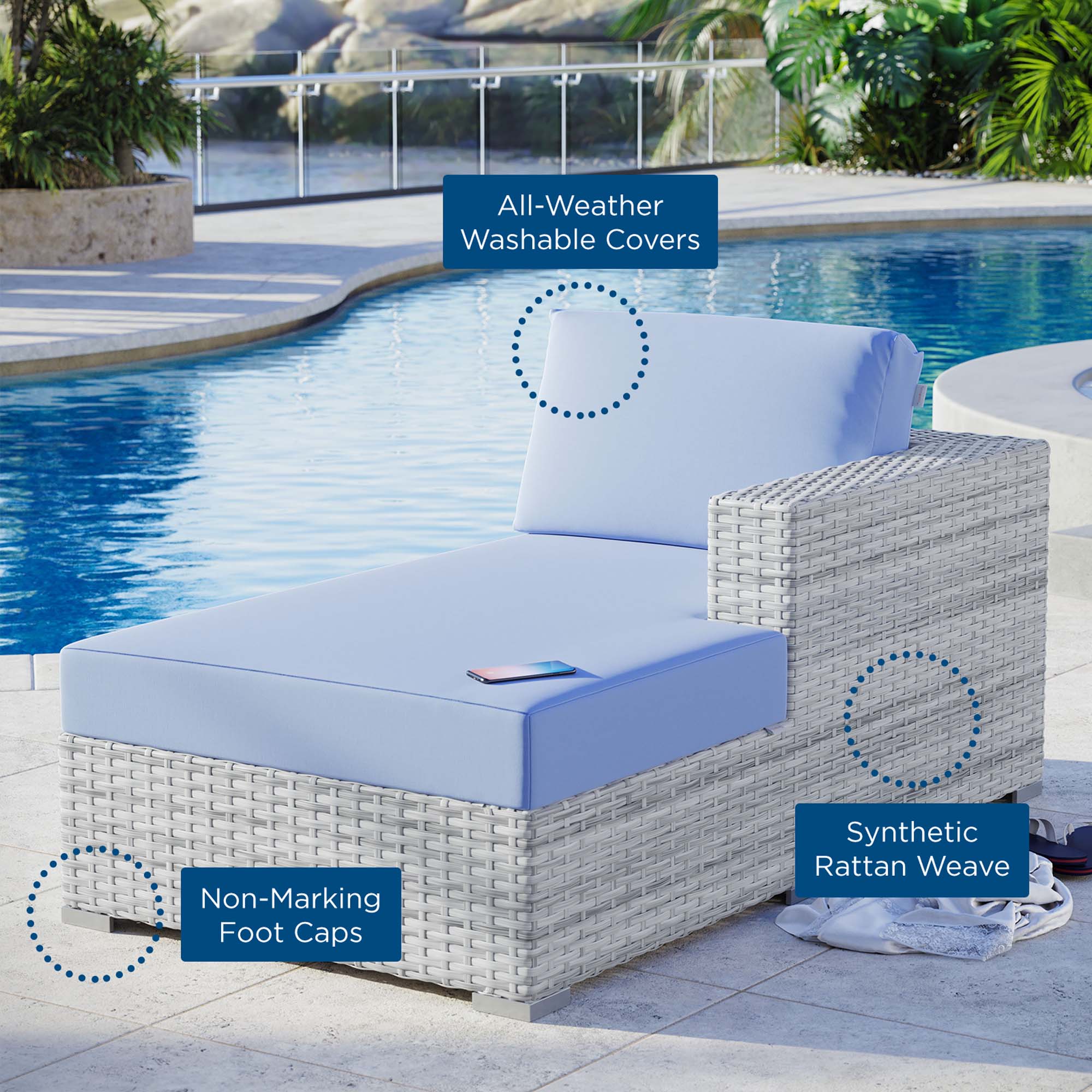Convene Outdoor Patio Right Chaise - Image 16