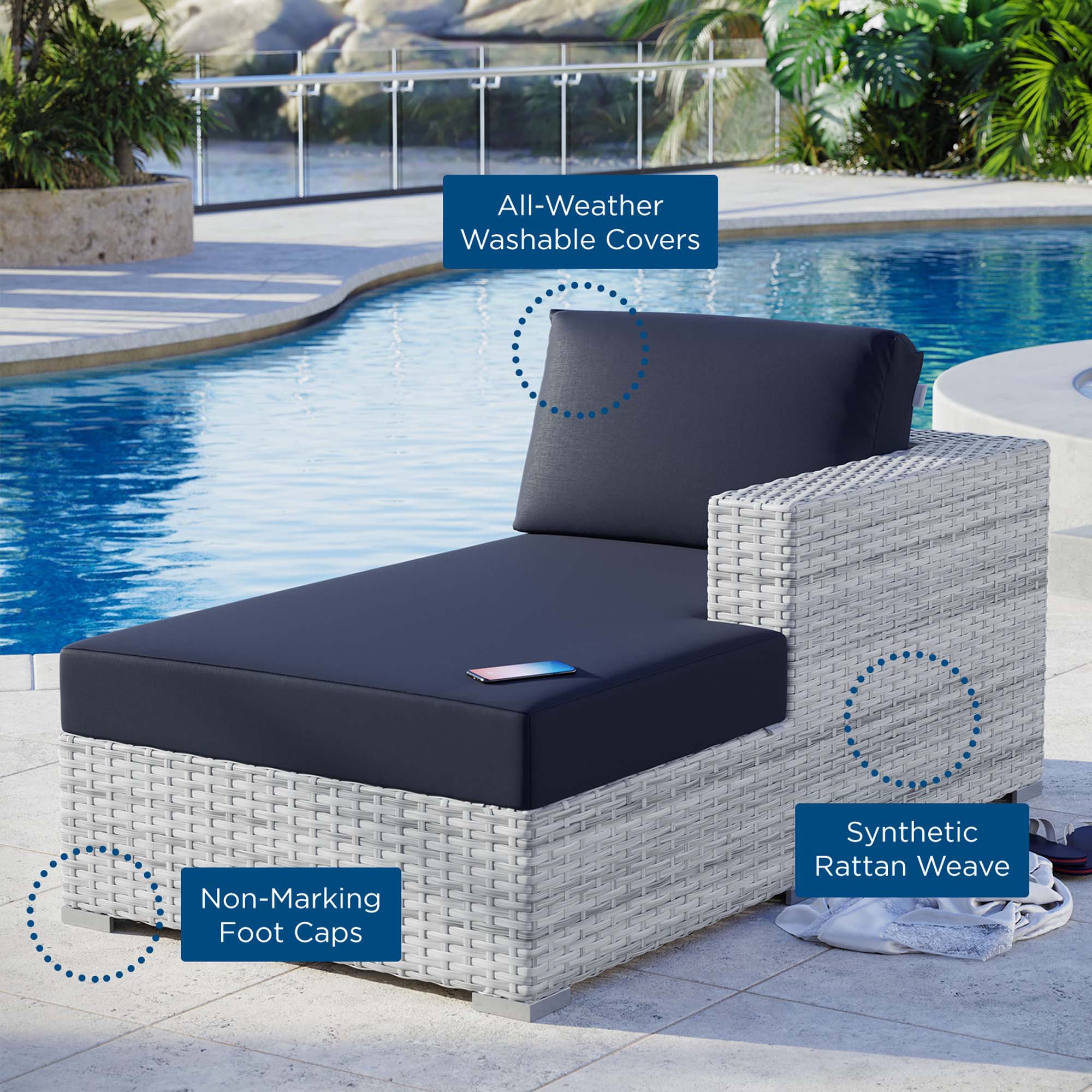Convene Outdoor Patio Right Chaise - Image 24