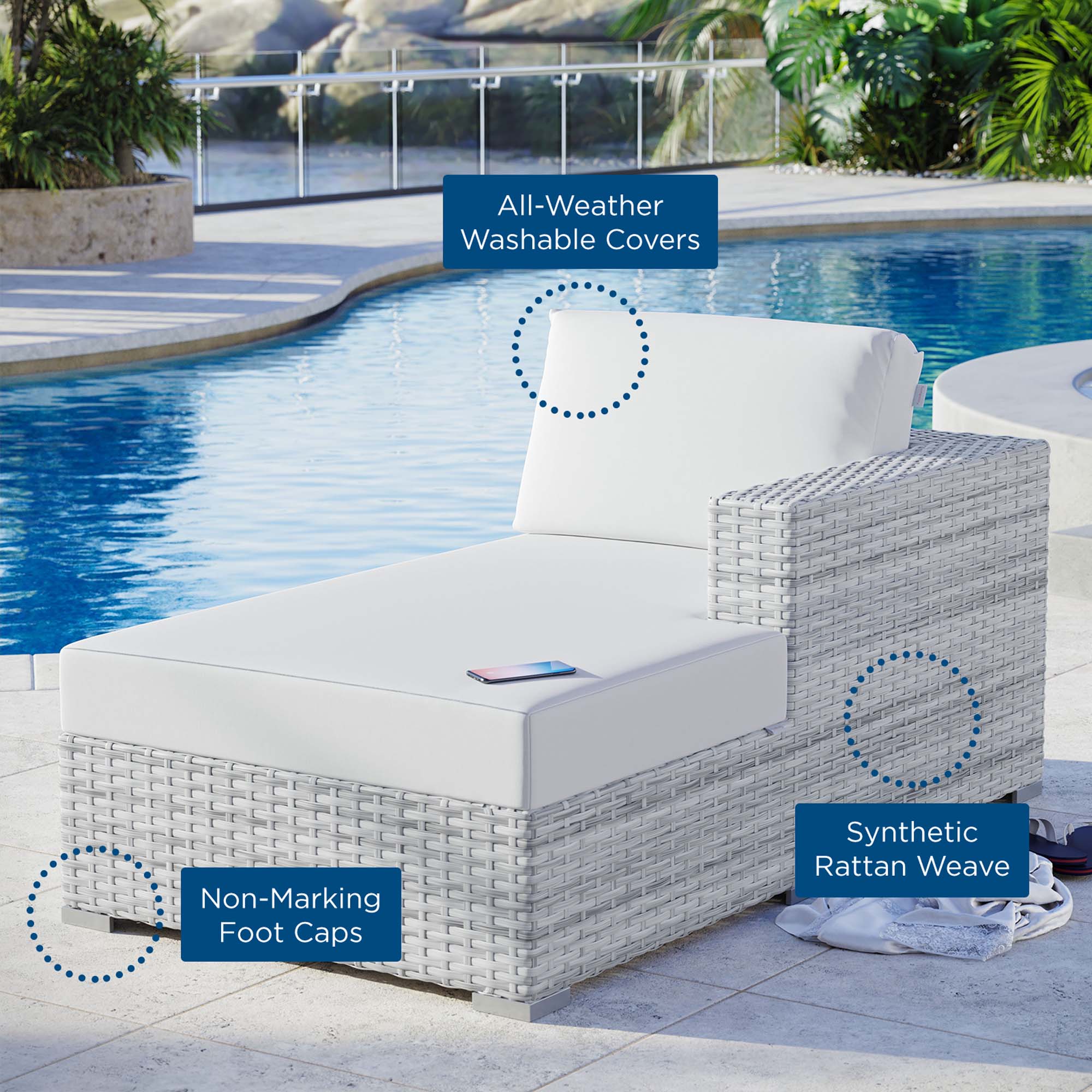Convene Outdoor Patio Right Chaise - Image 32