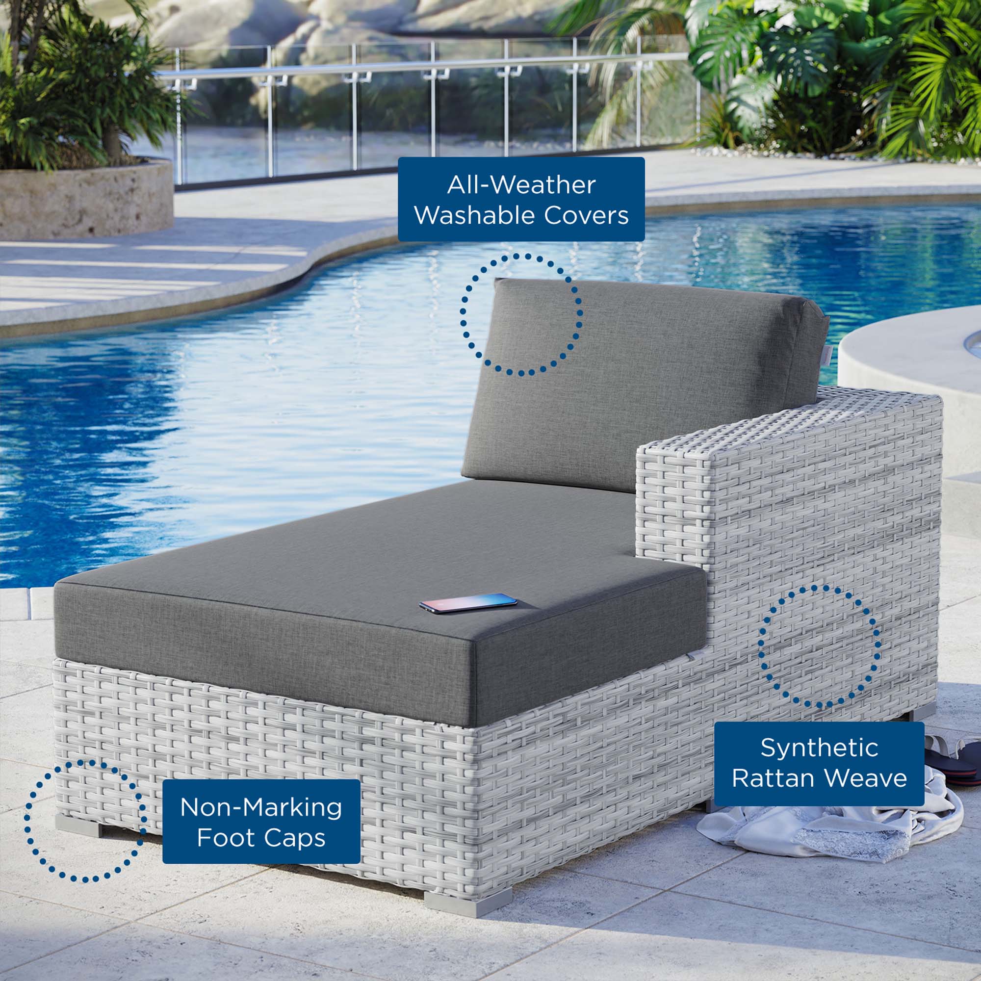 Convene Outdoor Patio Right Chaise - Image 8