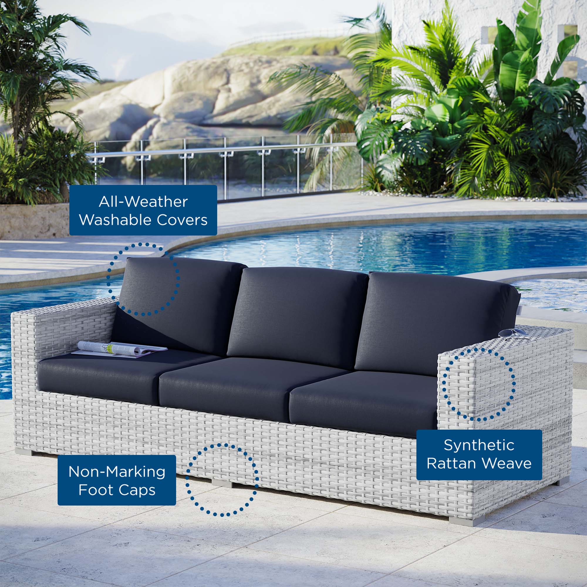 Convene Outdoor Patio Sofa - Image 16