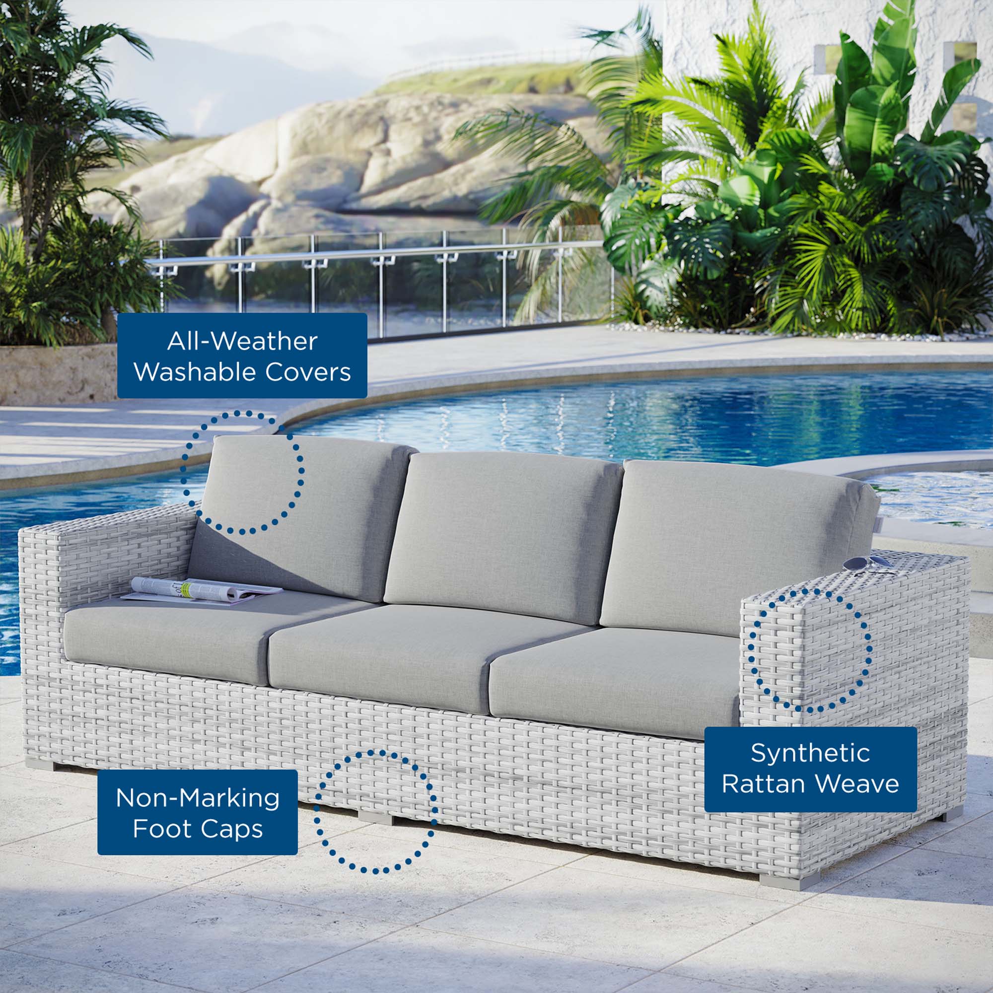 Convene Outdoor Patio Sofa - Image 8