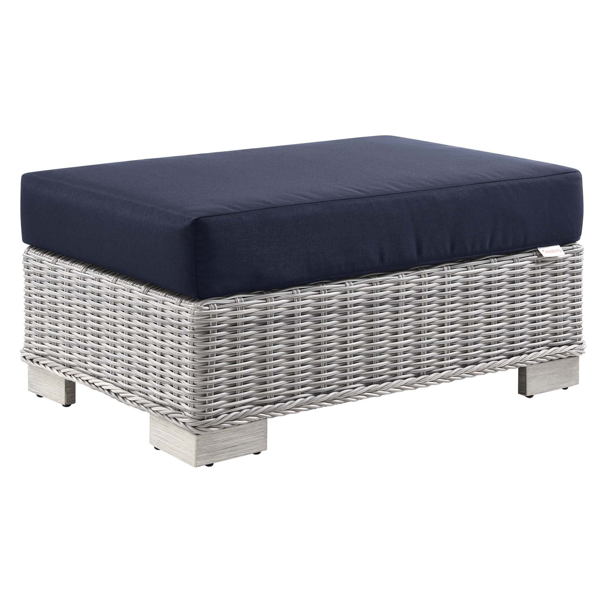 Conway 2-Piece Outdoor Patio Wicker Rattan Armchair and Ottoman Set - Image 18