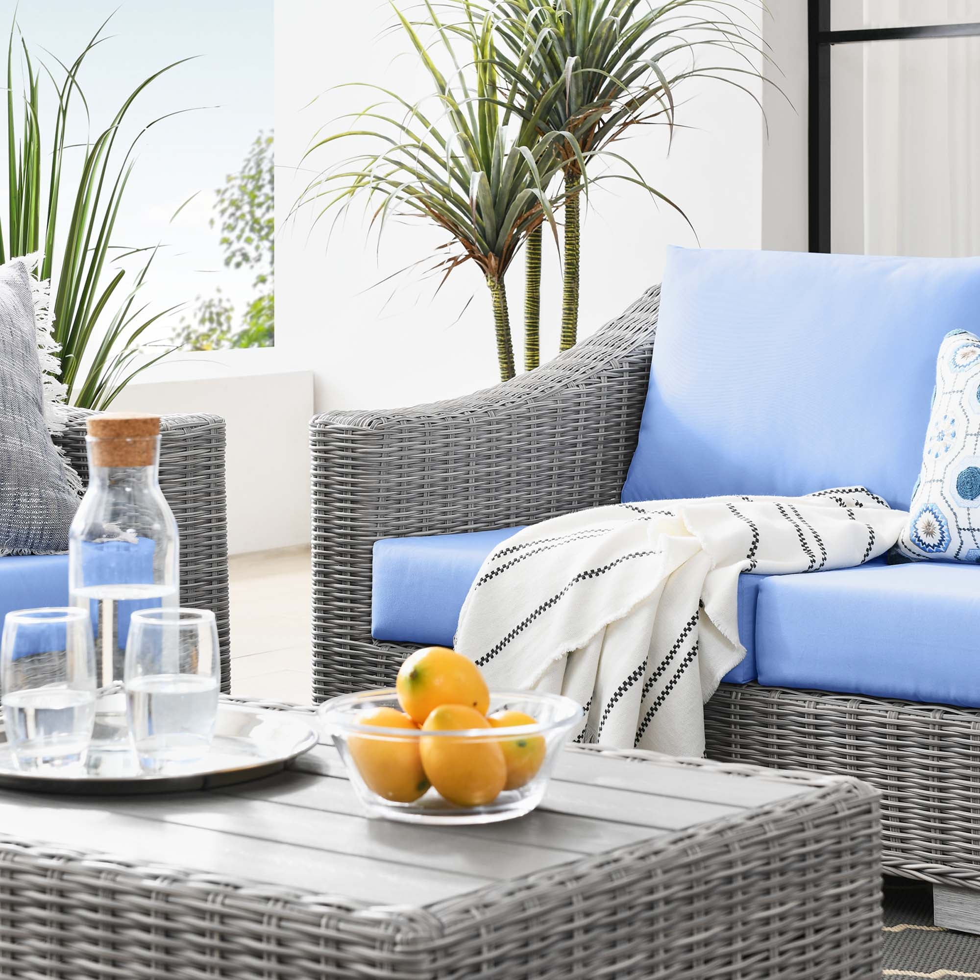 Conway 4-Piece Outdoor Patio Wicker Rattan Furniture Set - Image 19