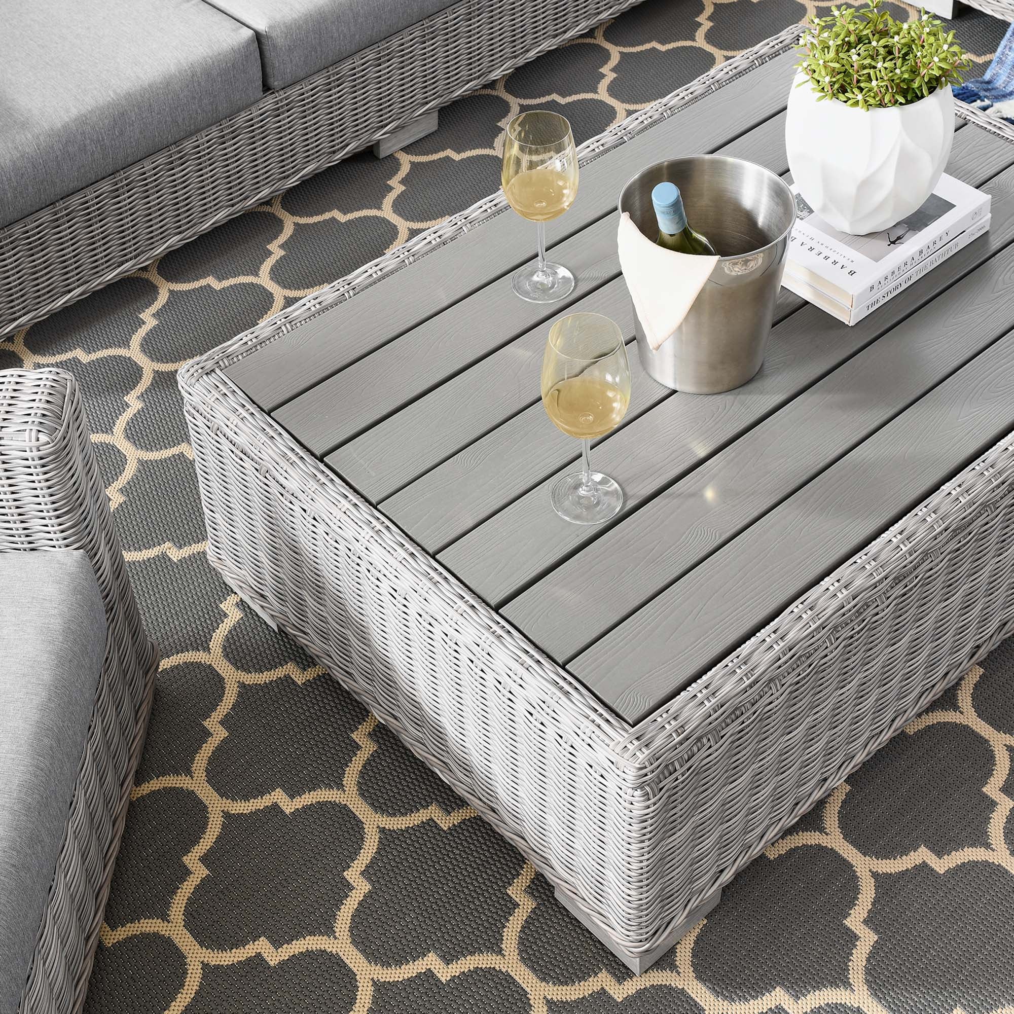 Conway 4-Piece Outdoor Patio Wicker Rattan Furniture Set - Image 3