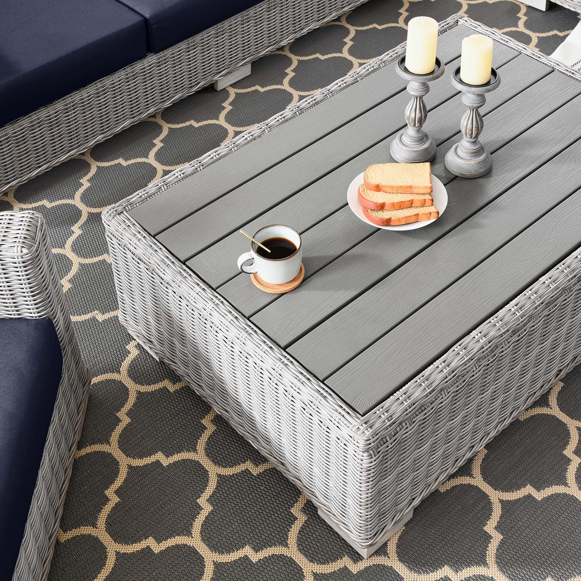 Conway 4-Piece Outdoor Patio Wicker Rattan Furniture Set - Image 34