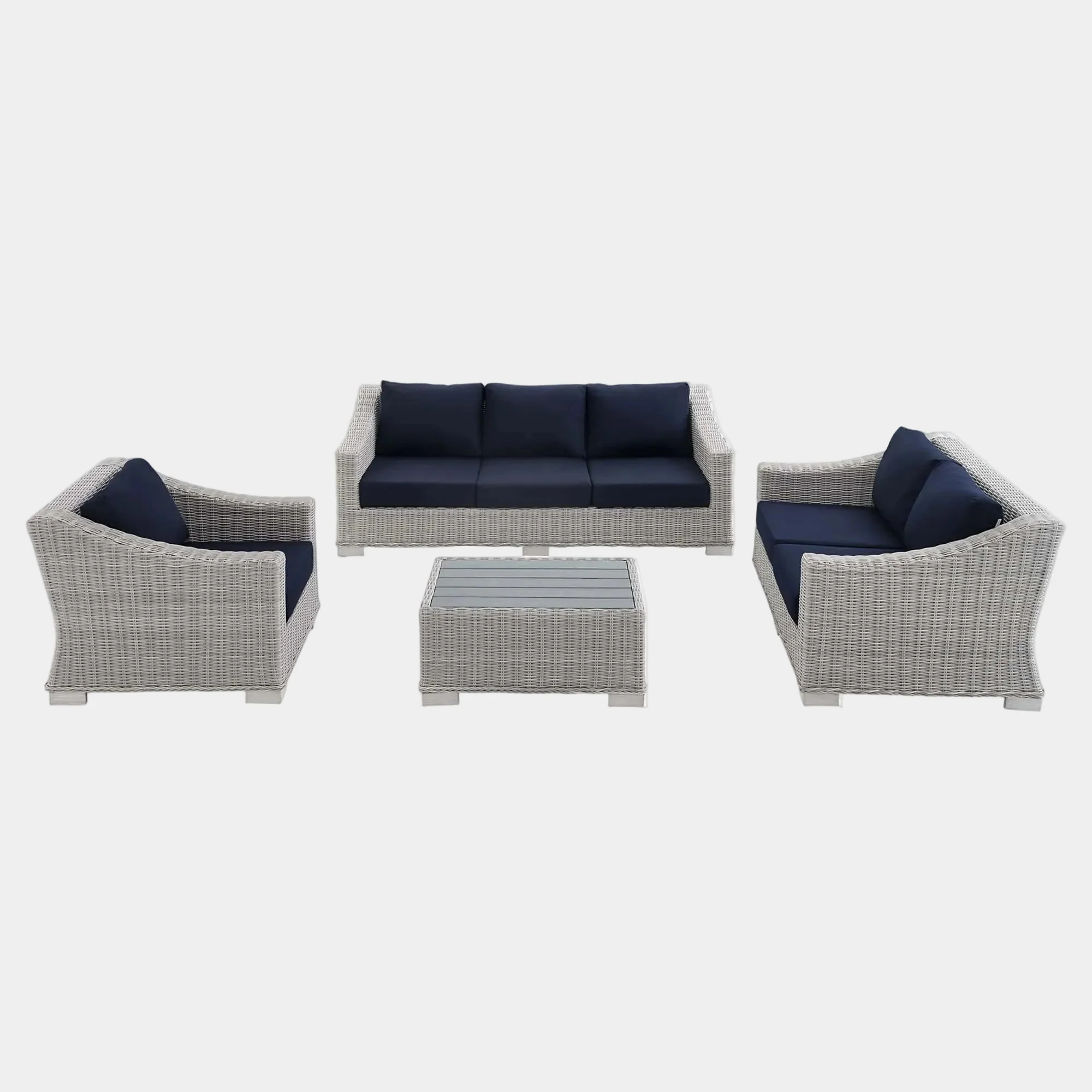 Conway 4-Piece Sunbrella® Outdoor Patio Wicker Rattan Furniture Set - Image 15
