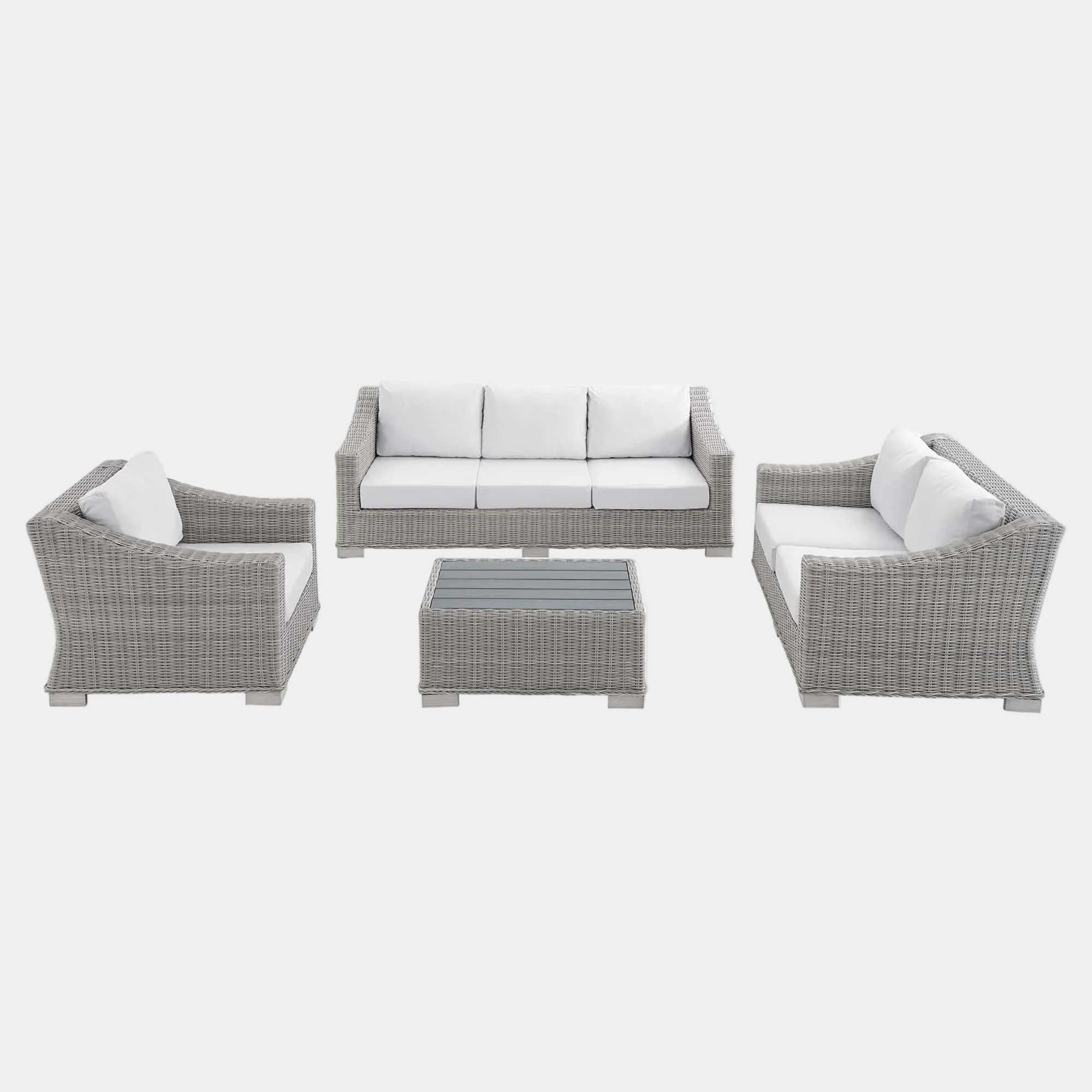 Conway 4-Piece Sunbrella® Outdoor Patio Wicker Rattan Furniture Set - Image 29