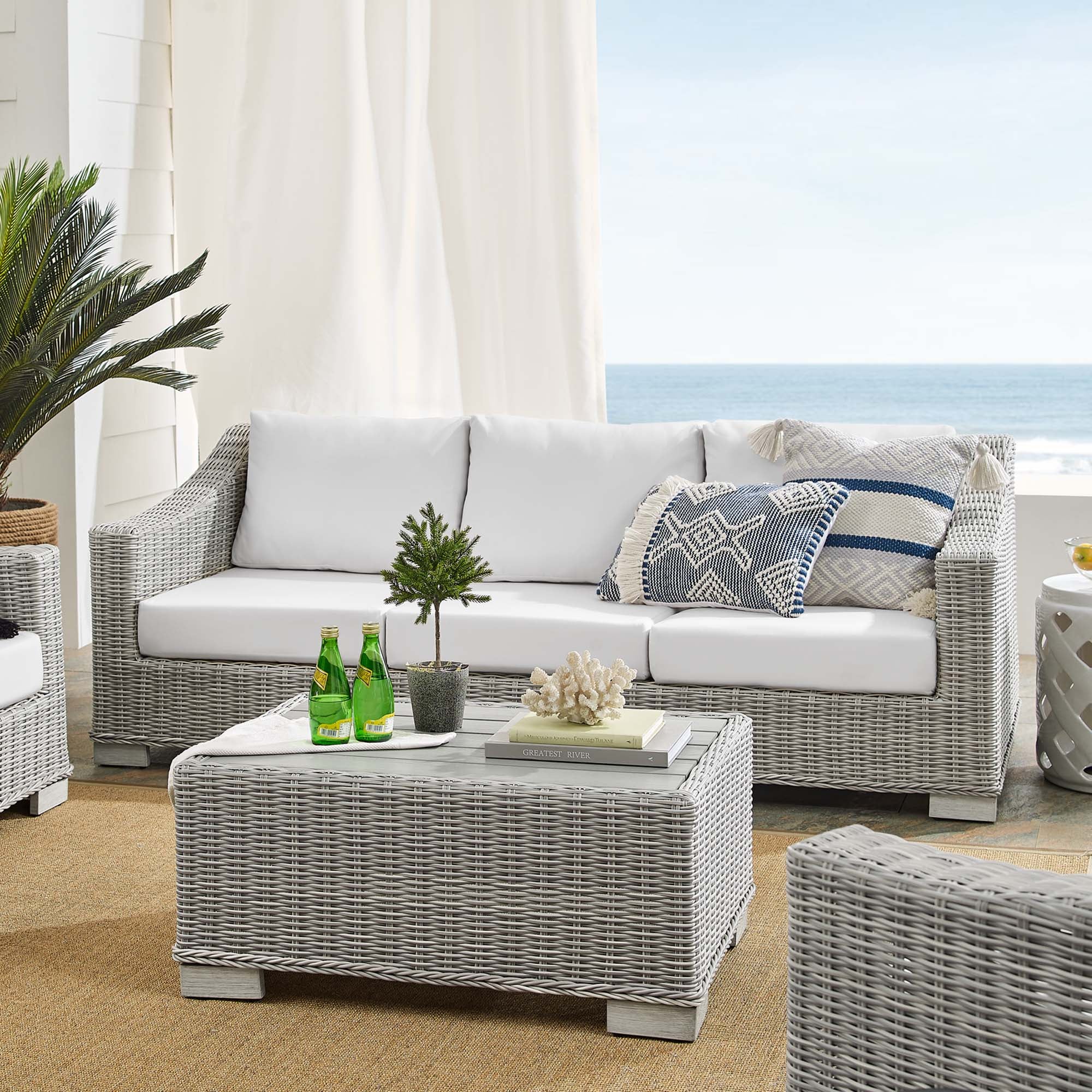 Conway 4-Piece Sunbrella® Outdoor Patio Wicker Rattan Furniture Set - Image 31