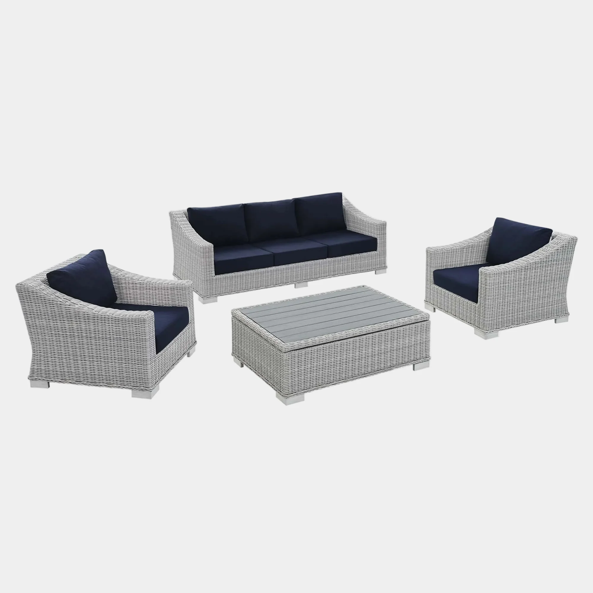 Conway 4-Piece Sunbrella® Outdoor Patio Wicker Rattan Furniture Set