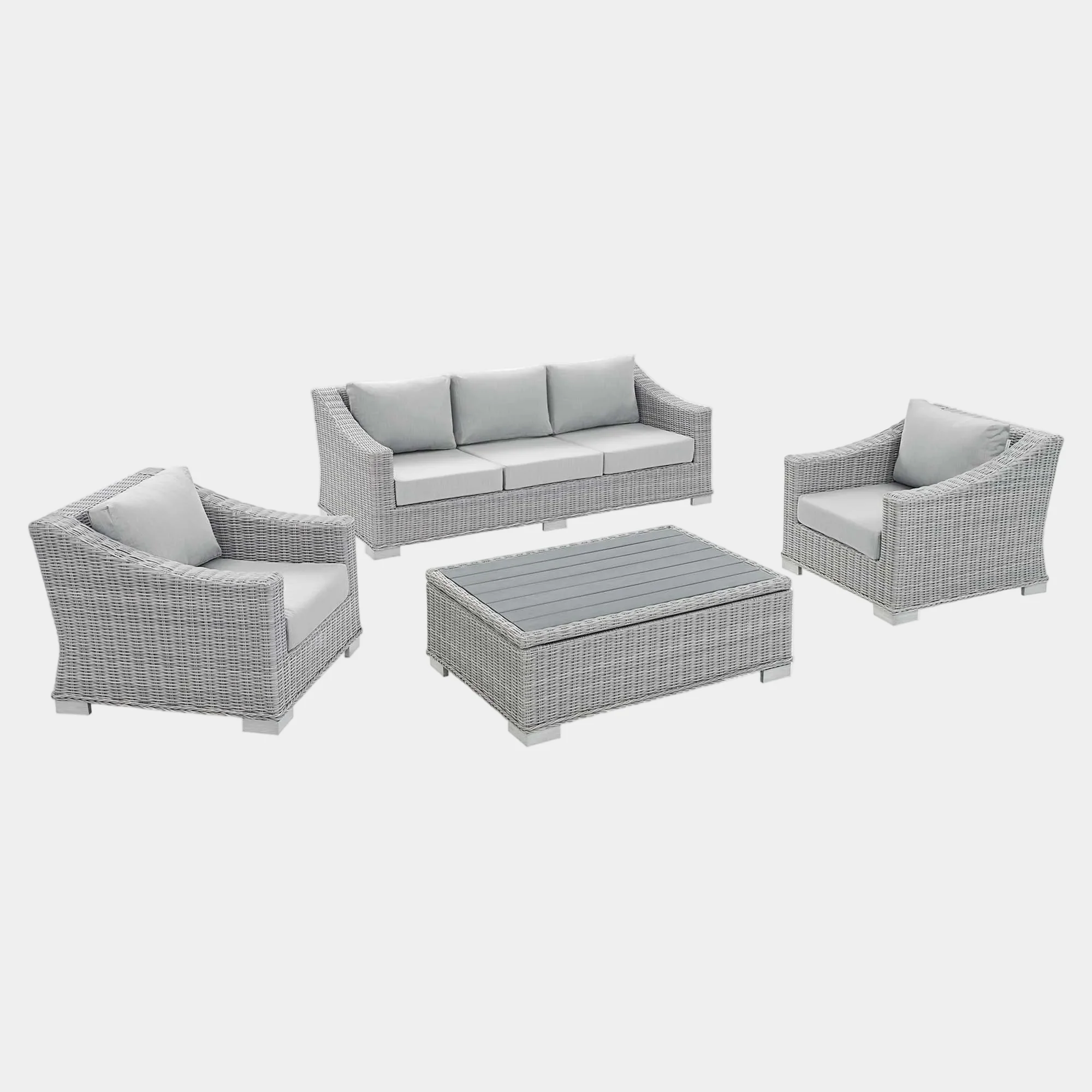 Conway 4-Piece Sunbrella® Outdoor Patio Wicker Rattan Furniture Set - Image 15
