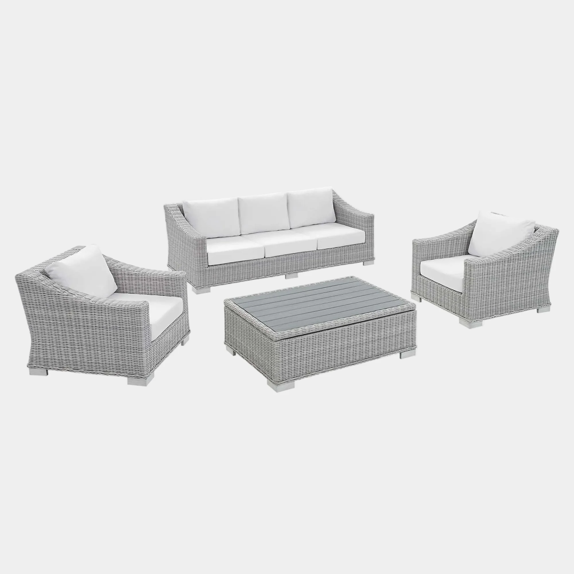 Conway 4-Piece Sunbrella® Outdoor Patio Wicker Rattan Furniture Set - Image 29