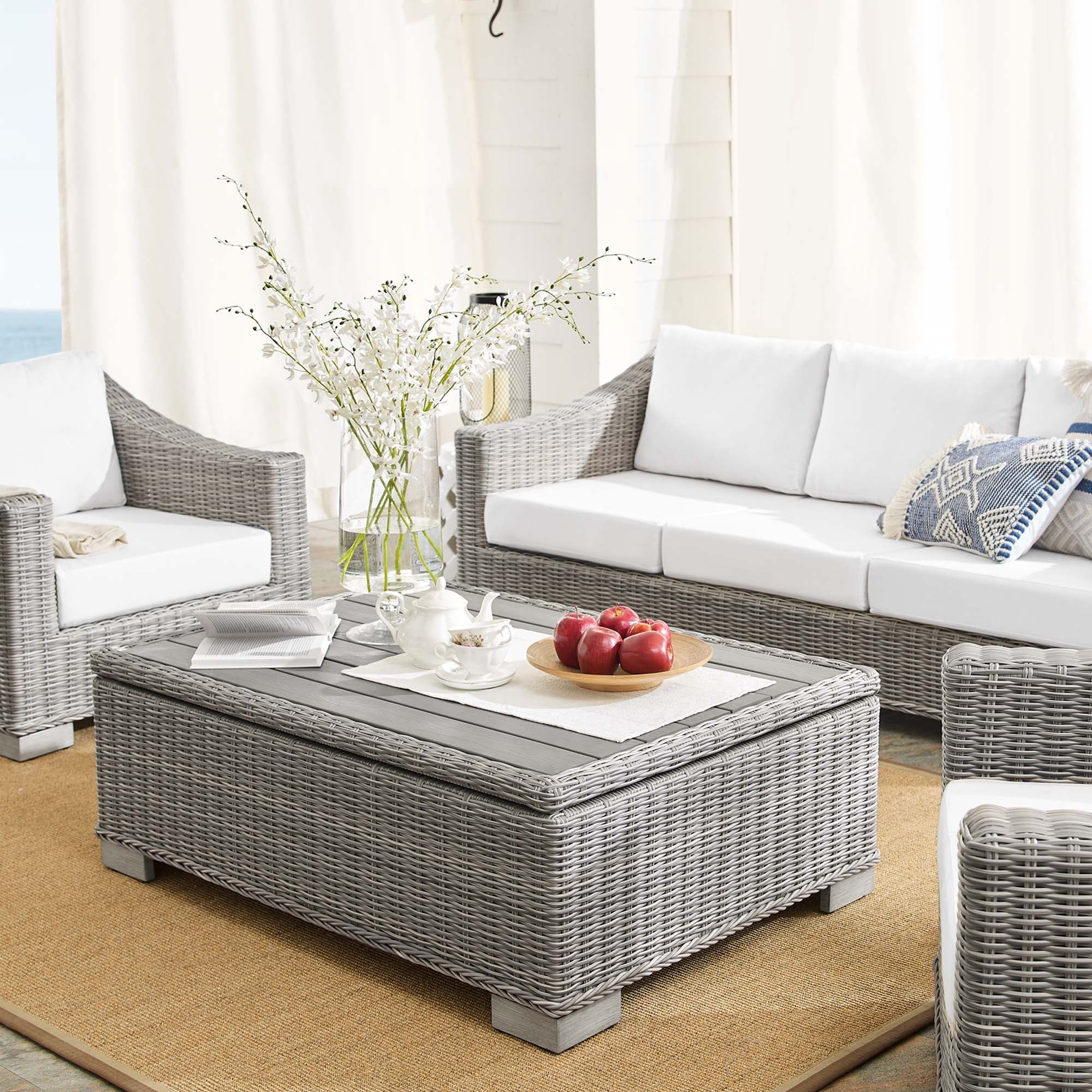 Conway 4-Piece Sunbrella® Outdoor Patio Wicker Rattan Furniture Set - Image 31