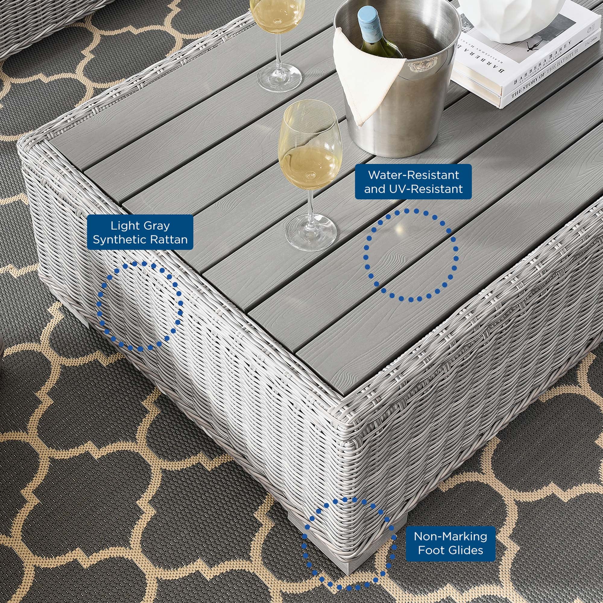 Conway 5-Piece Outdoor Patio Wicker Rattan Furniture Set - Image 18