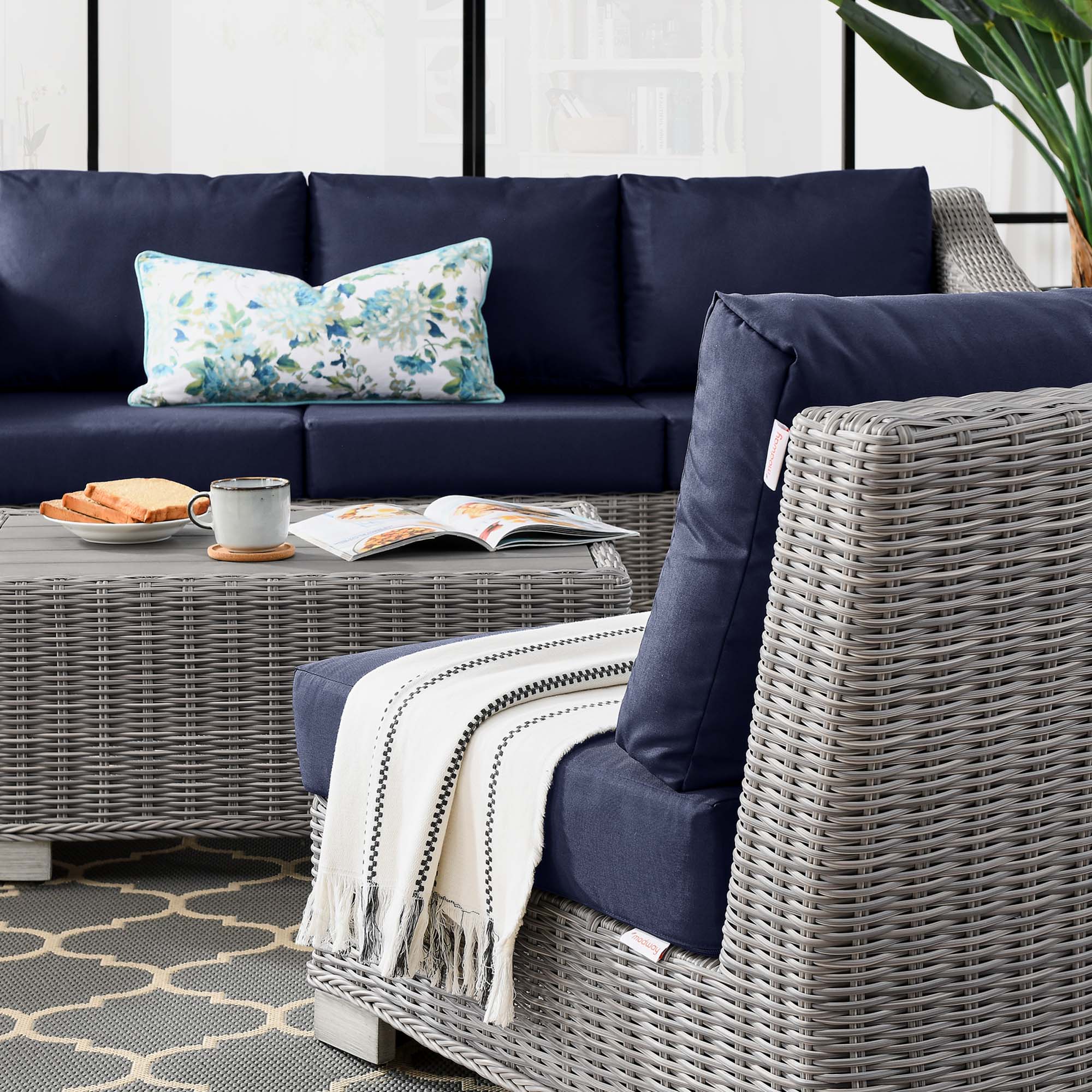 Conway 5-Piece Outdoor Patio Wicker Rattan Furniture Set - Image 21