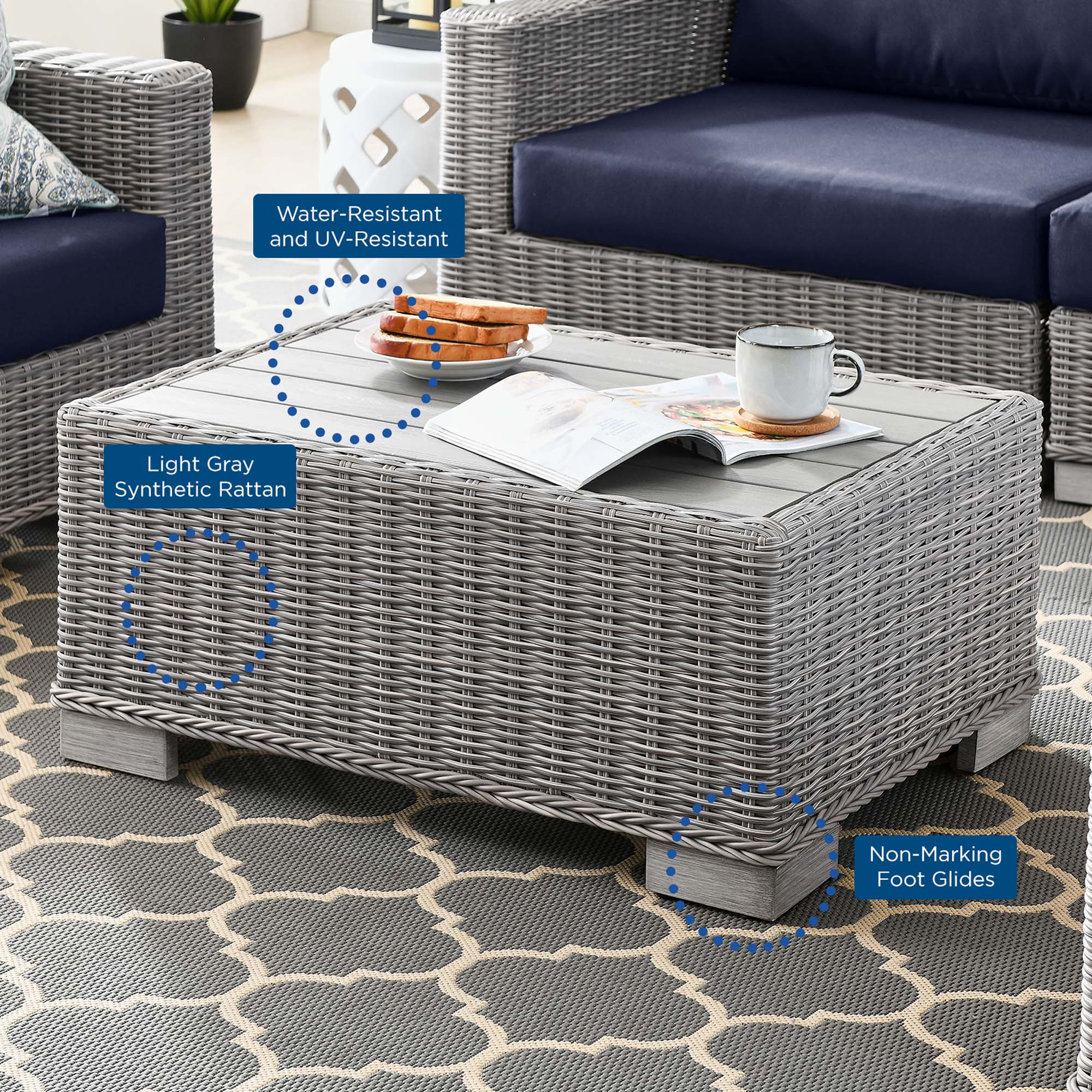 Conway 5-Piece Outdoor Patio Wicker Rattan Furniture Set - Image 35