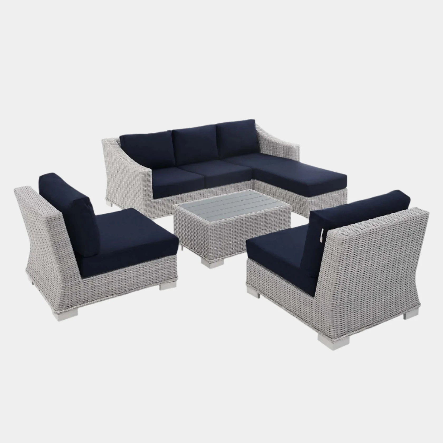 Conway 5-Piece Sunbrella® Outdoor Patio Wicker Rattan Furniture Set