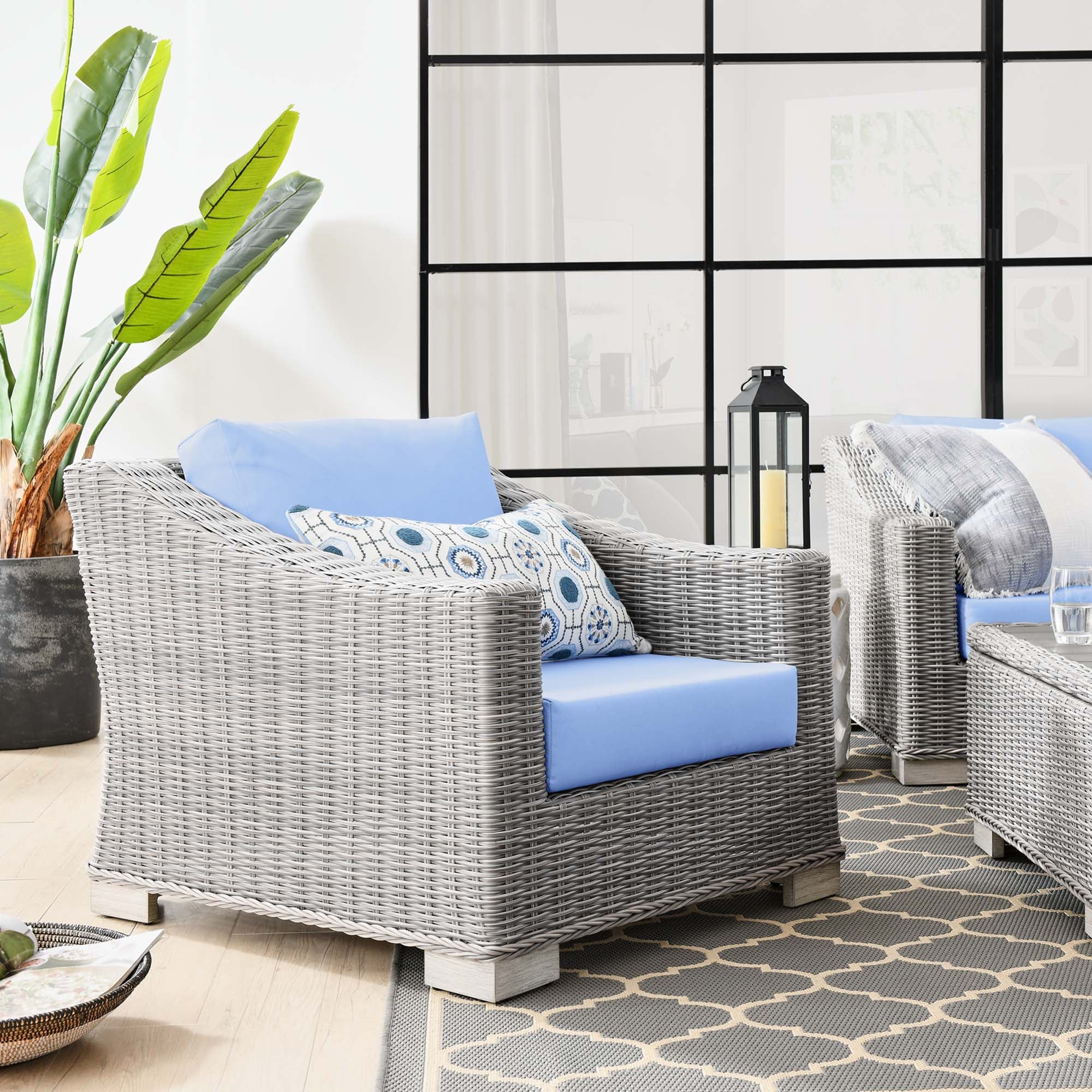 Conway Outdoor Patio Wicker Rattan Armchair - Image 10