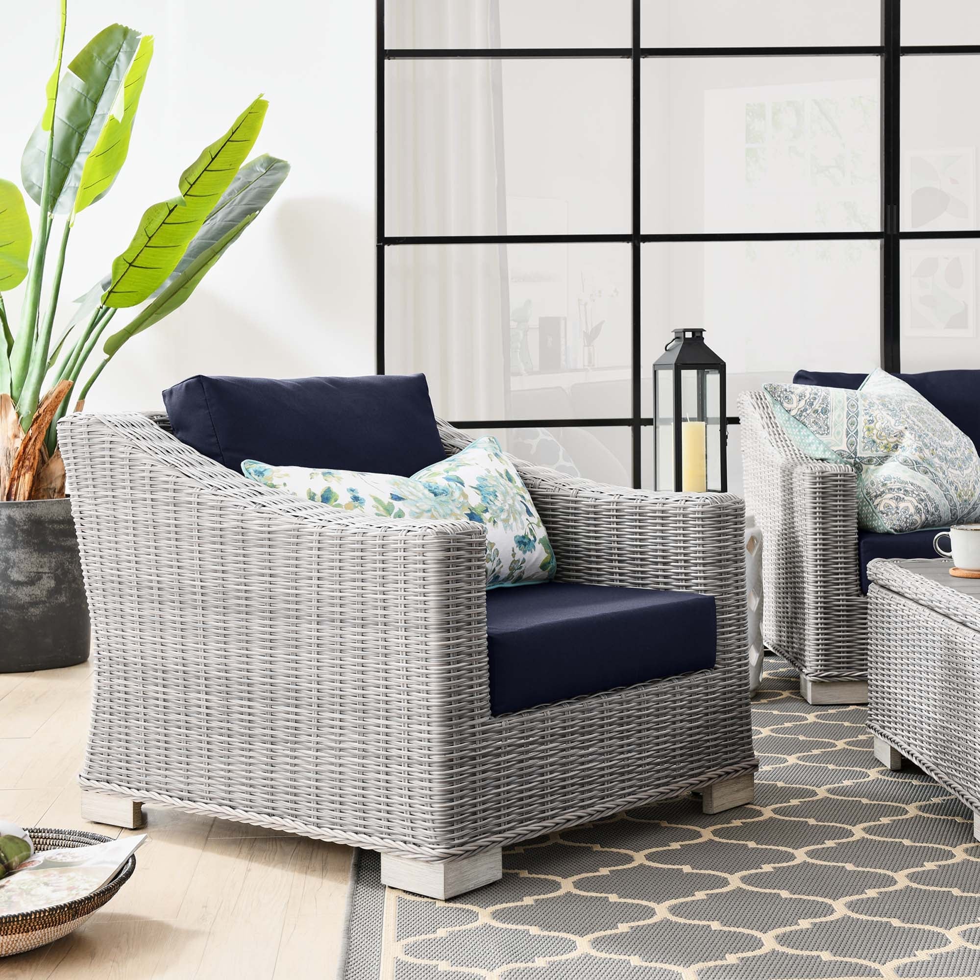 Conway Outdoor Patio Wicker Rattan Armchair - Image 18