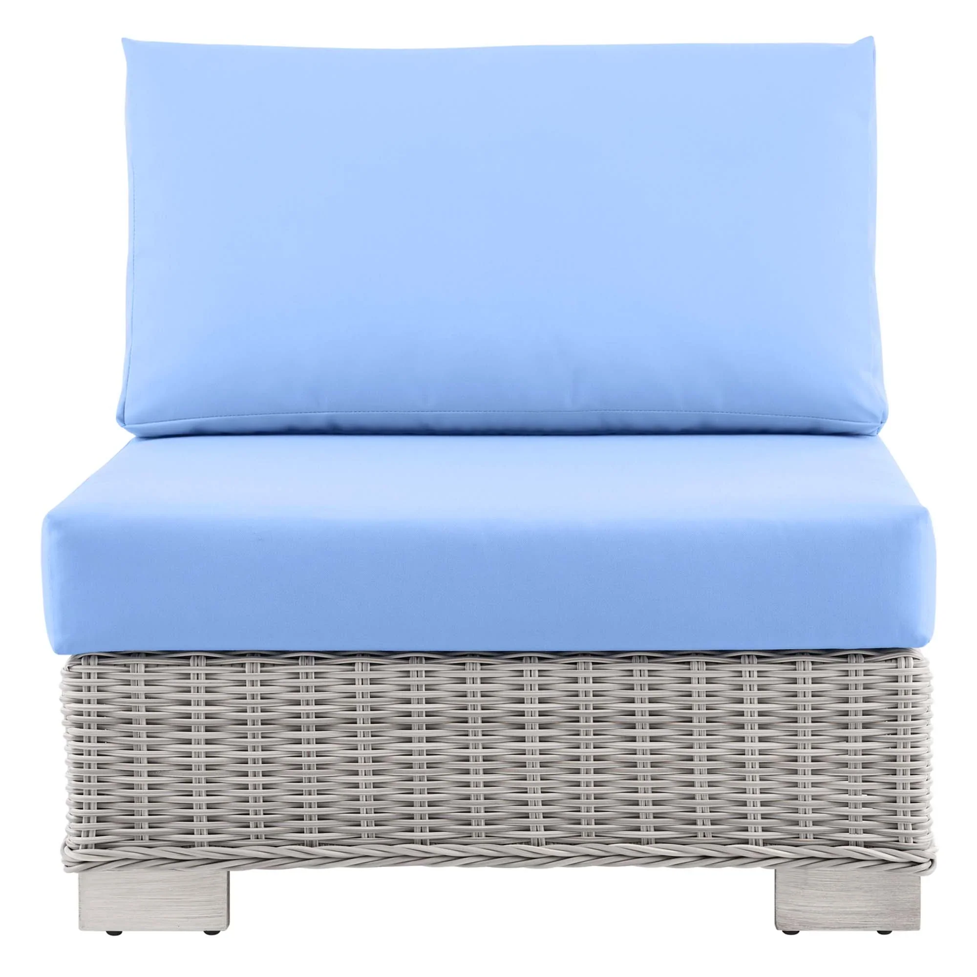 Conway Outdoor Patio Wicker Rattan Armless Chair - Image 10