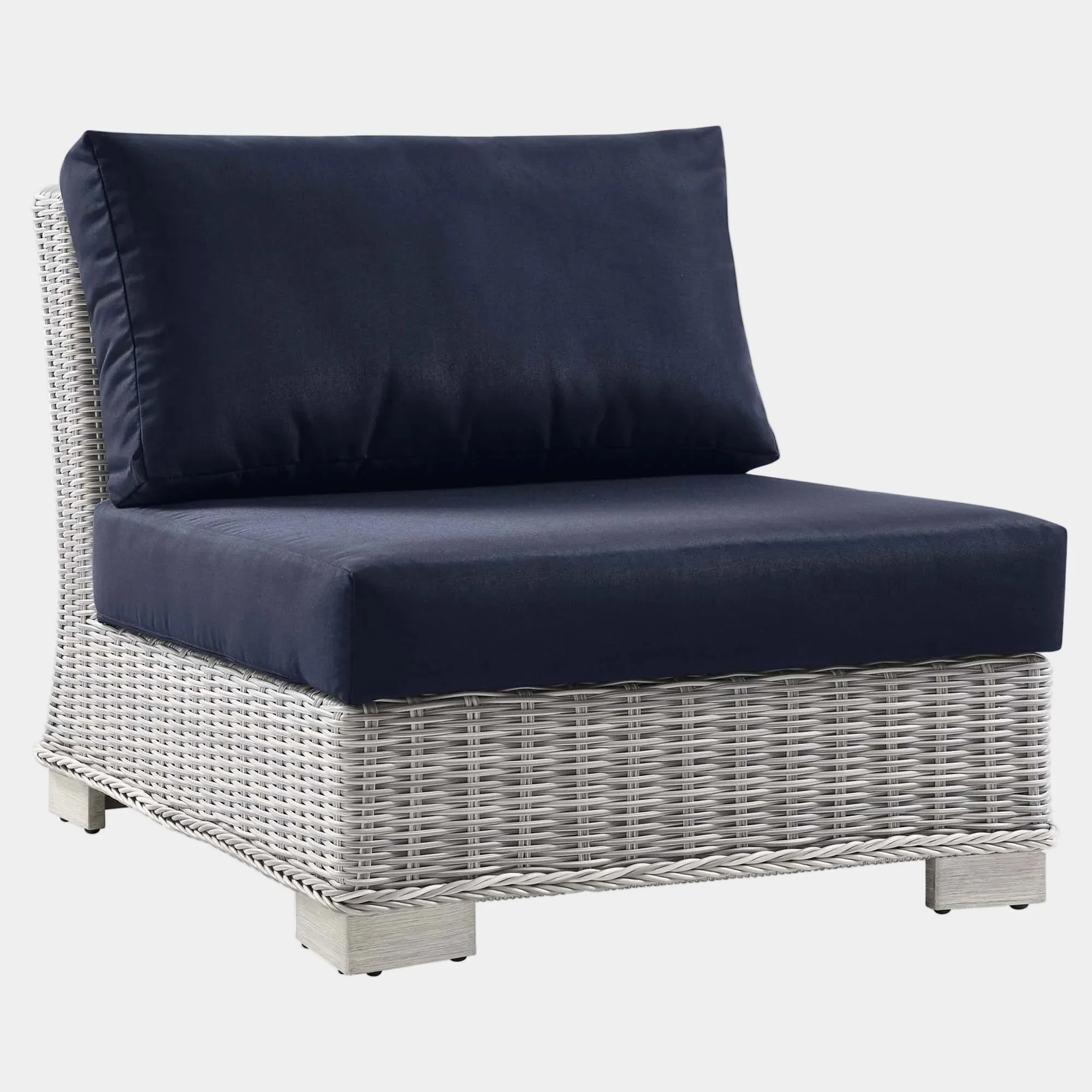Conway Outdoor Patio Wicker Rattan Armless Chair - Image 15