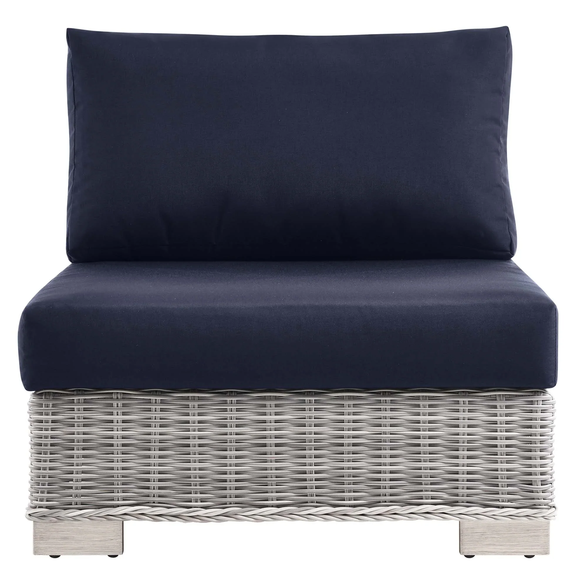 Conway Outdoor Patio Wicker Rattan Armless Chair - Image 17