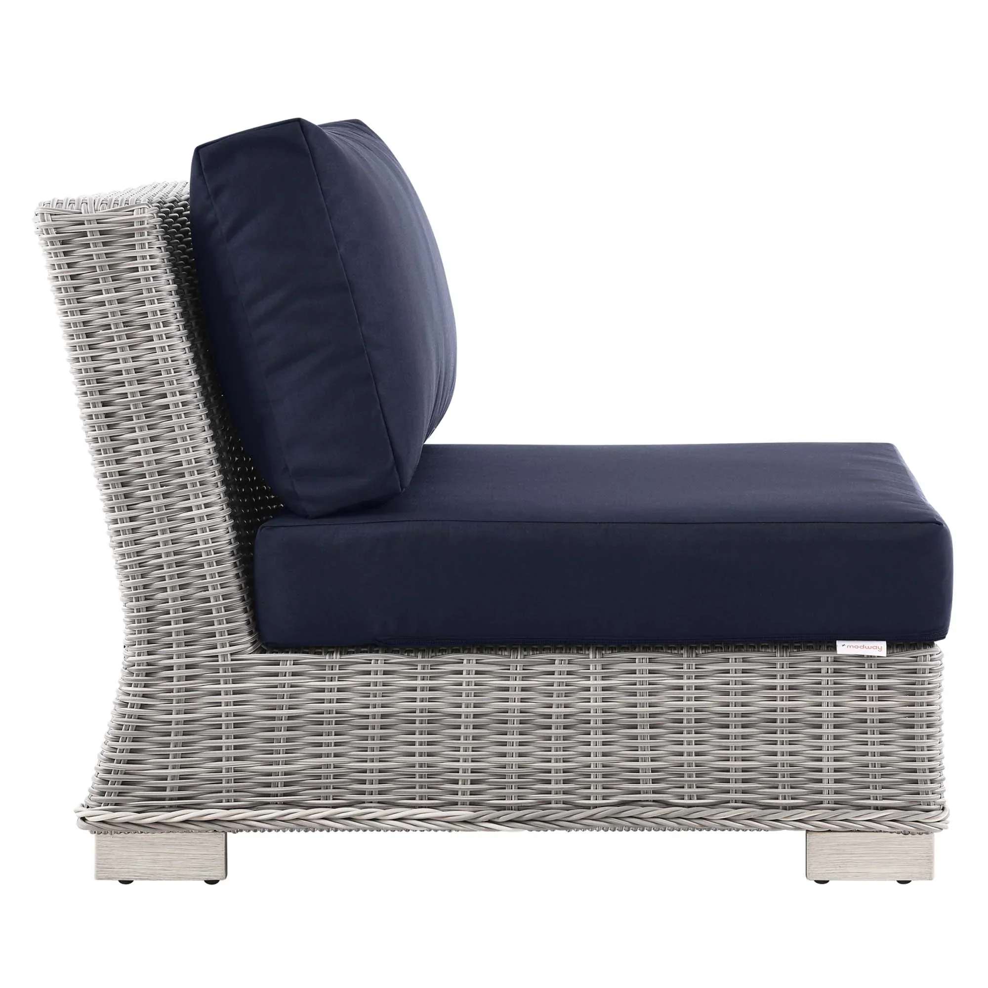 Conway Outdoor Patio Wicker Rattan Armless Chair - Image 18