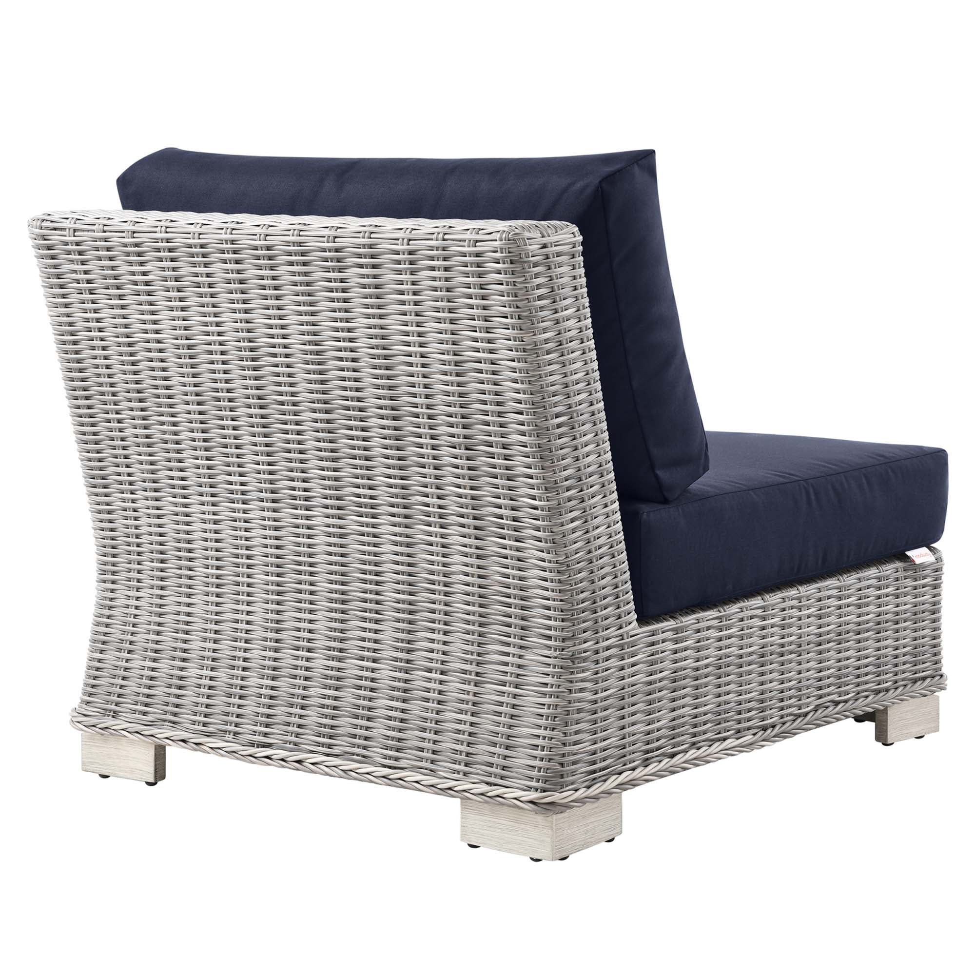 Conway Outdoor Patio Wicker Rattan Armless Chair - Image 19