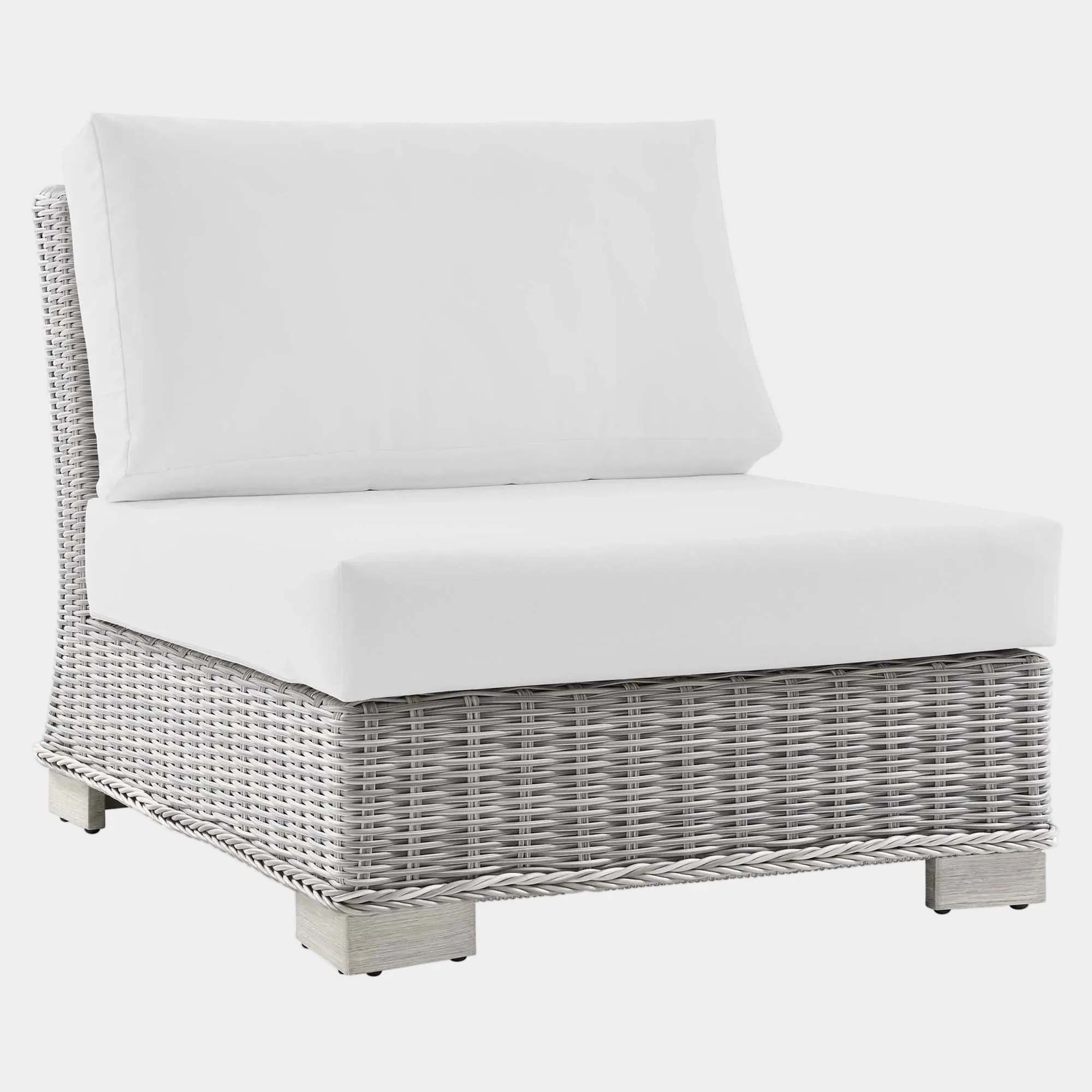 Conway Outdoor Patio Wicker Rattan Armless Chair - Image 22
