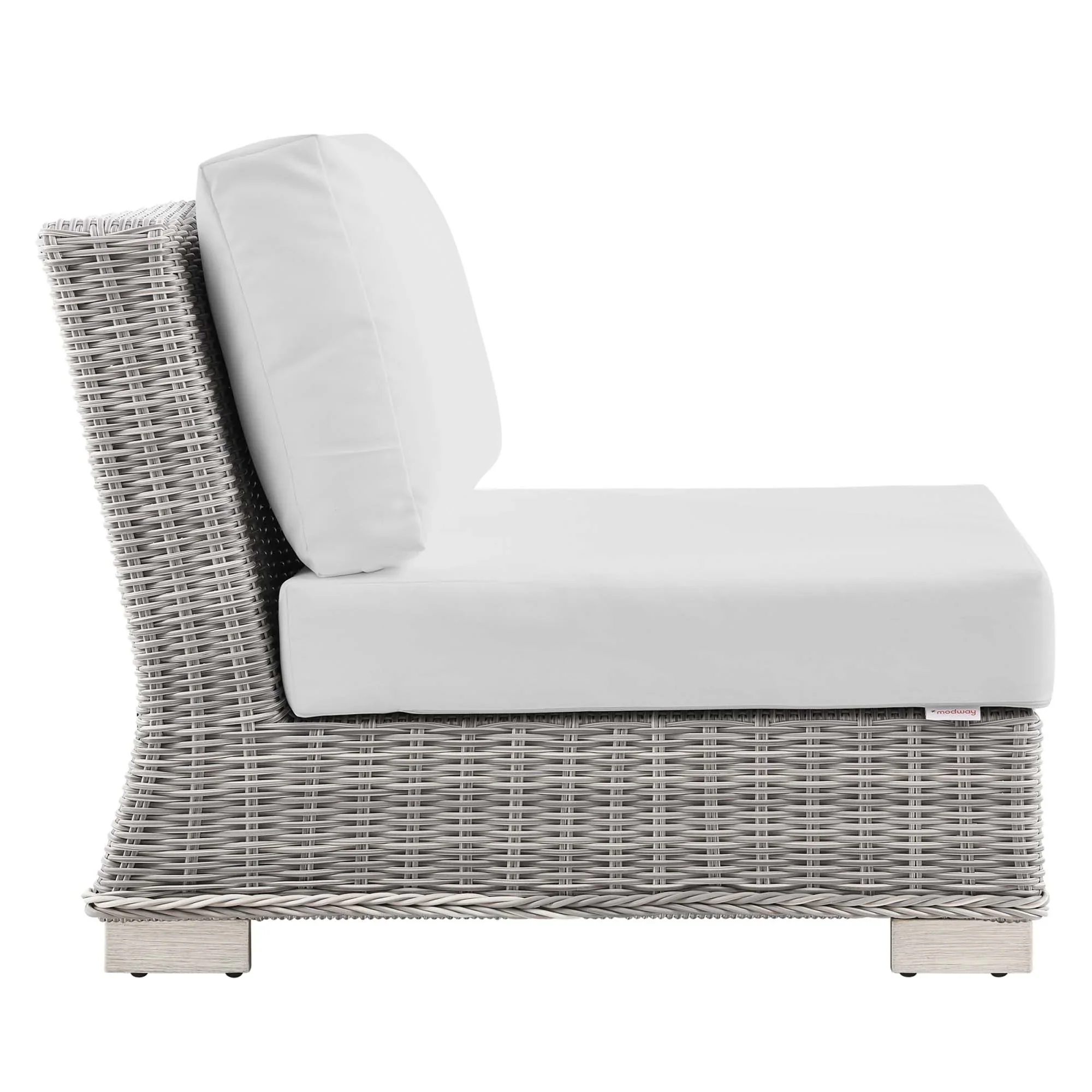 Conway Outdoor Patio Wicker Rattan Armless Chair - Image 24