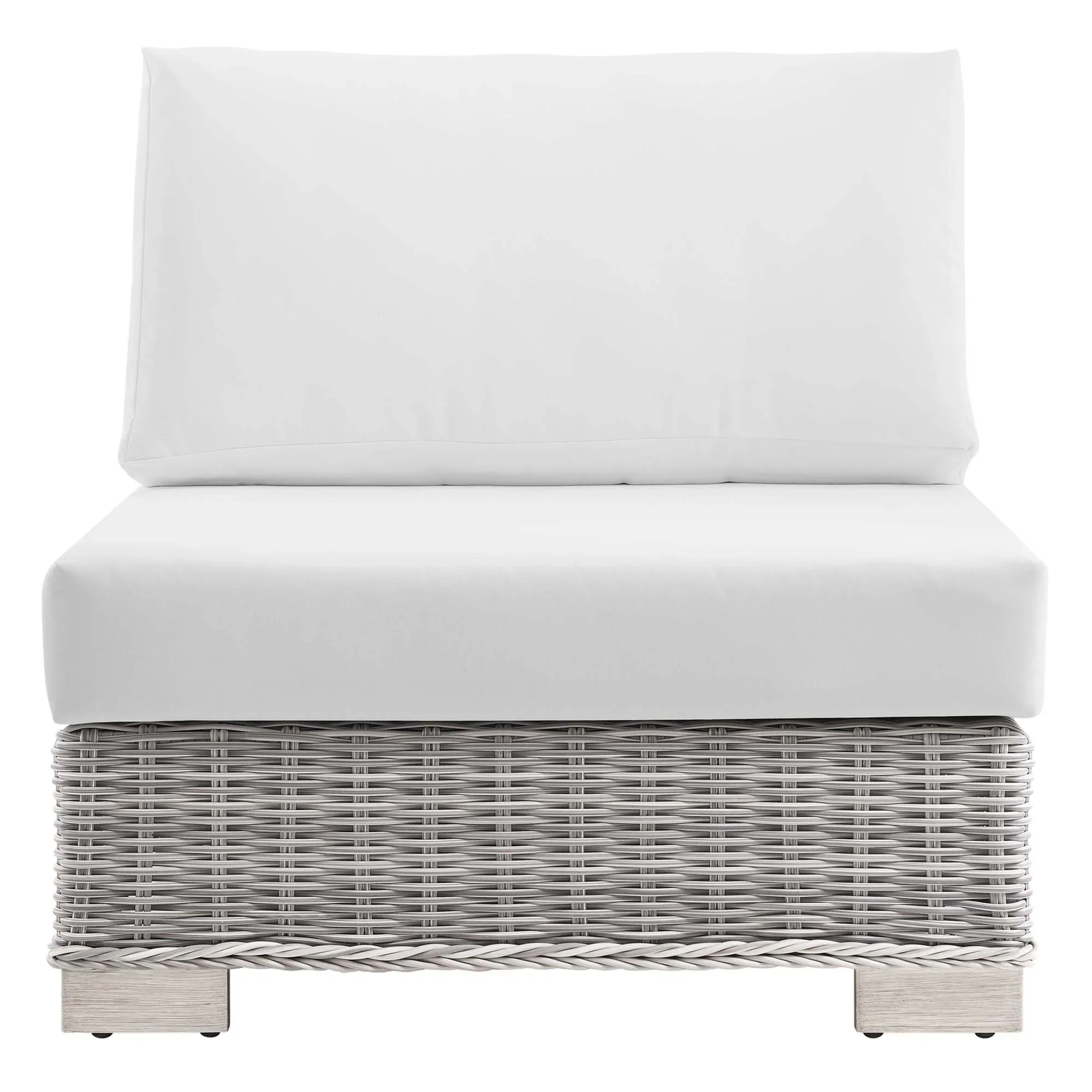 Conway Outdoor Patio Wicker Rattan Armless Chair - Image 25