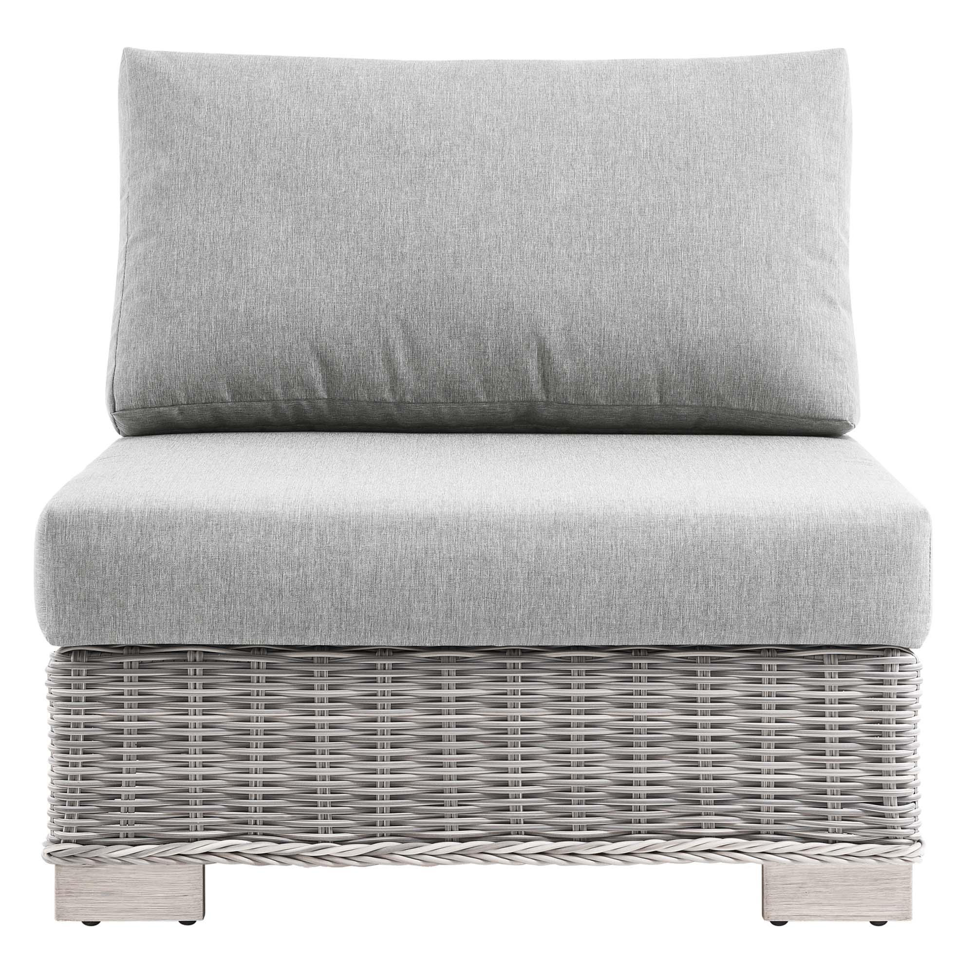 Conway Outdoor Patio Wicker Rattan Armless Chair - Image 3