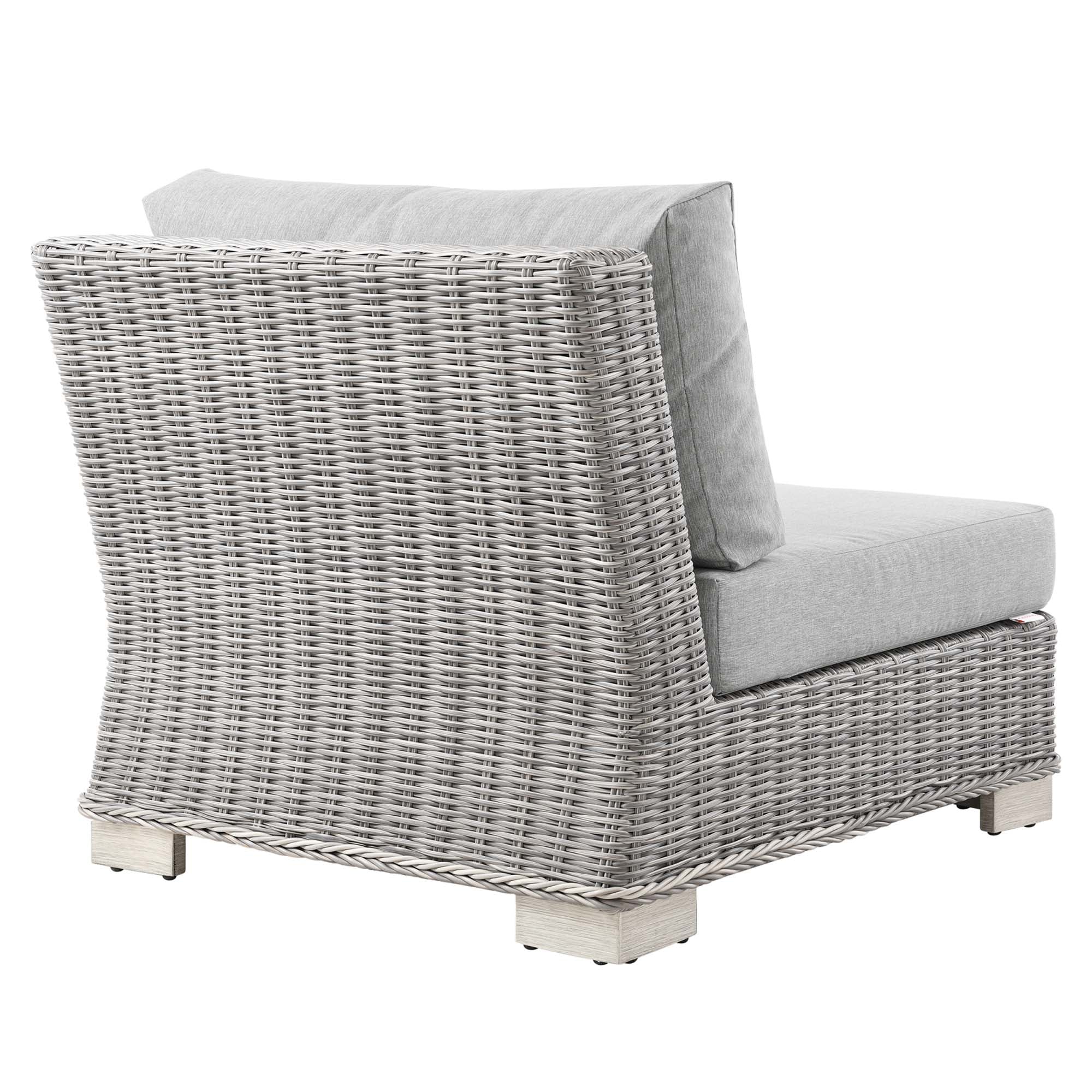 Conway Outdoor Patio Wicker Rattan Armless Chair - Image 5