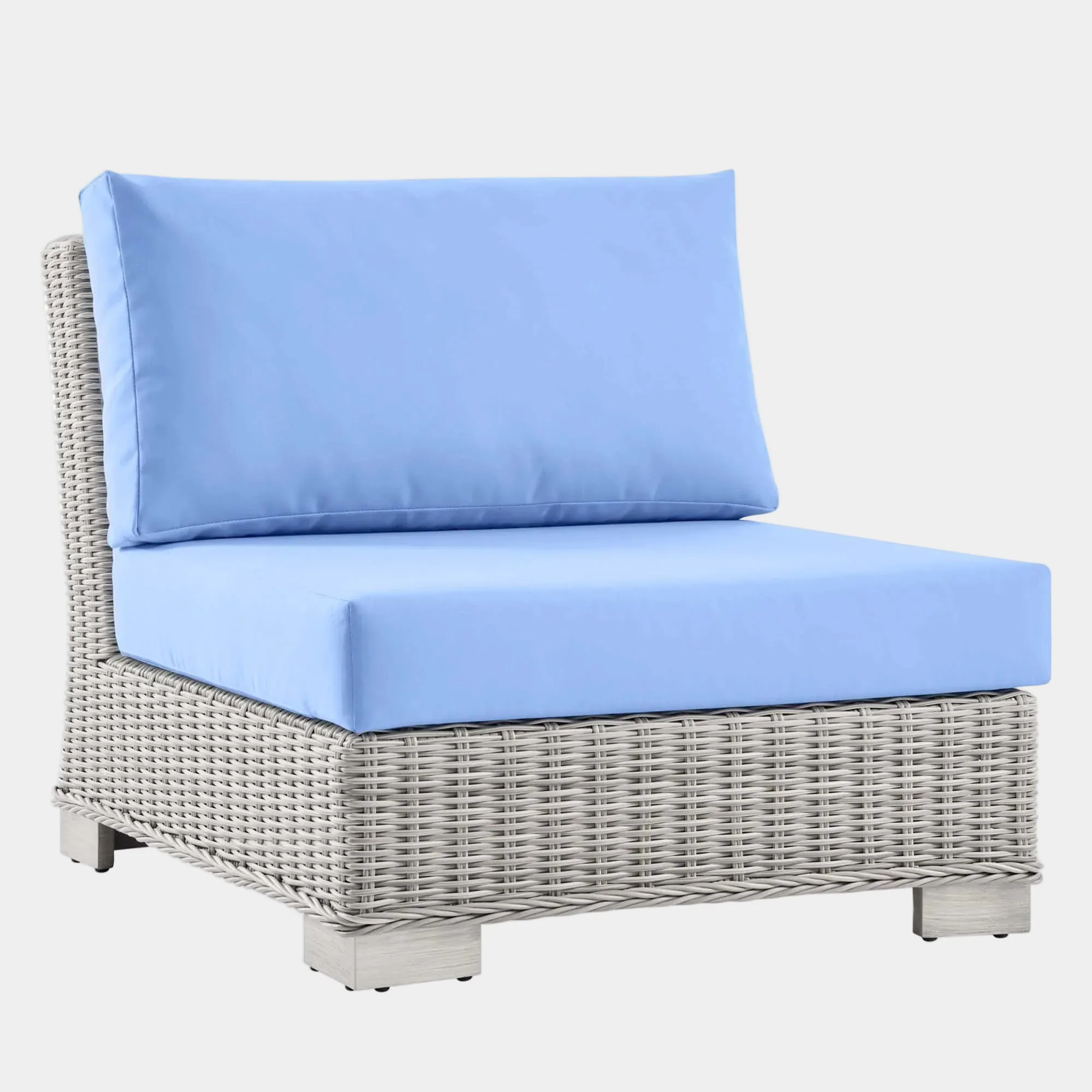 Conway Outdoor Patio Wicker Rattan Armless Chair - Image 8
